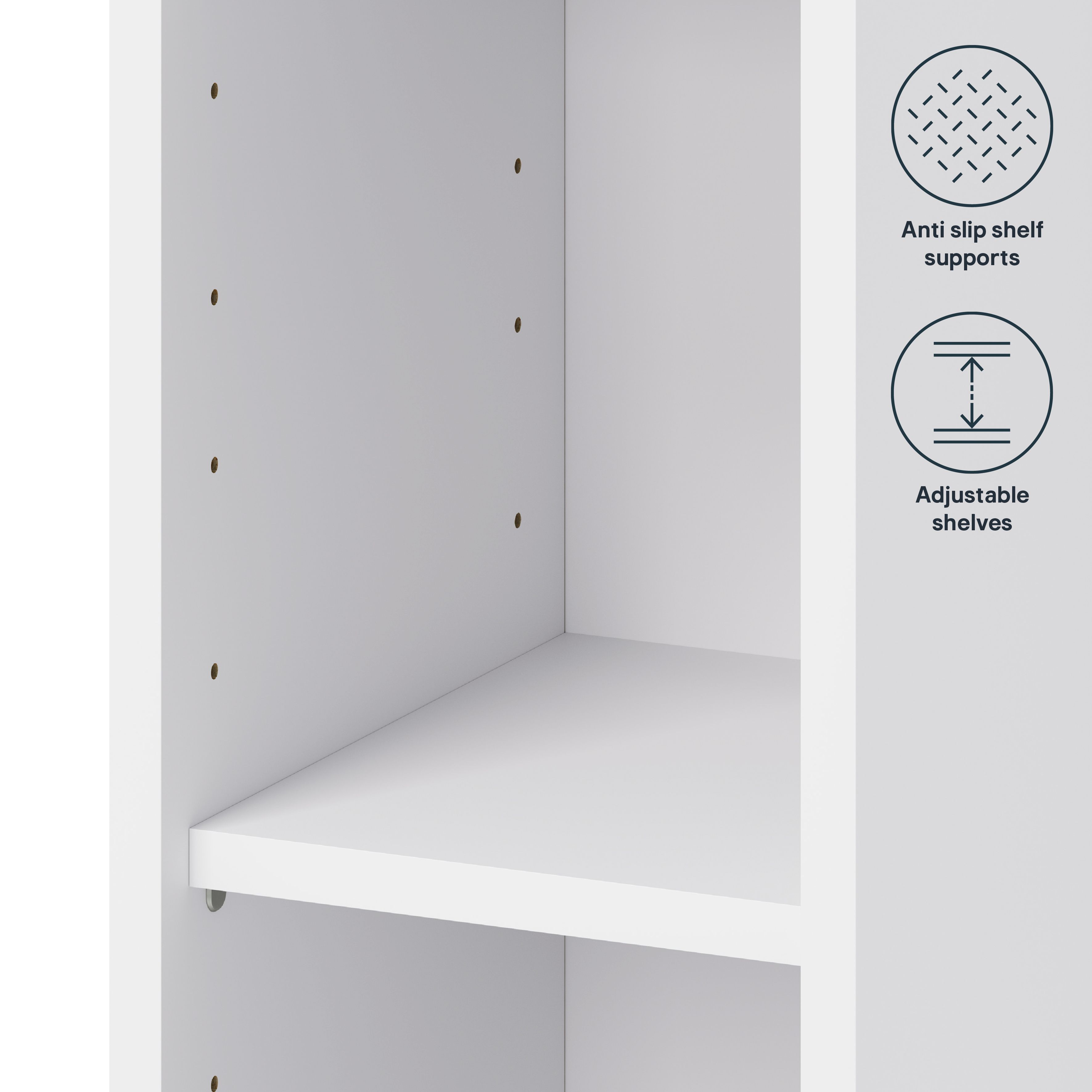 GoodHome Caraway Matt White Tall Wall cabinet, (W)250mm (D)320mm