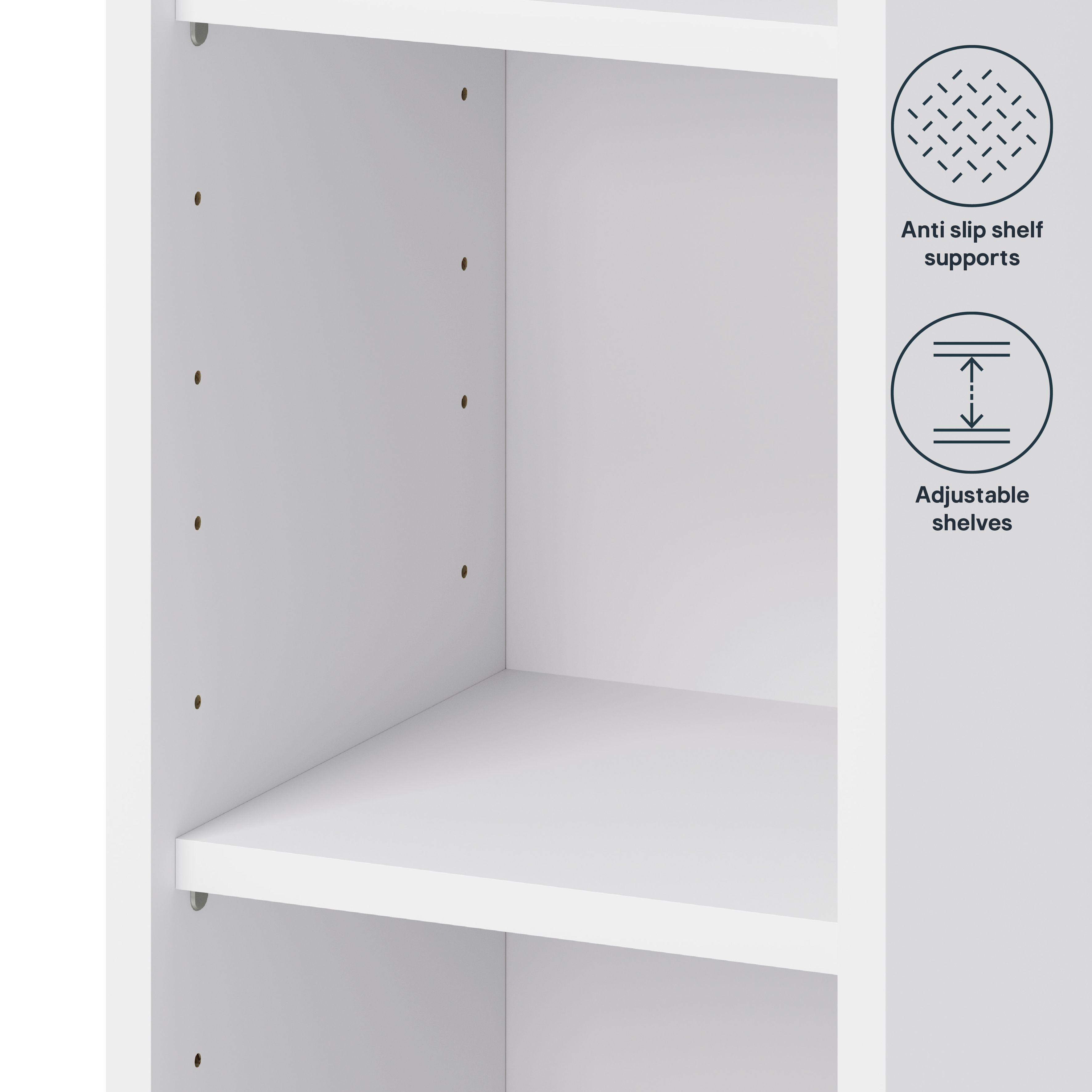 GoodHome Caraway Matt White Tall Wall cabinet, (W)300mm (D)320mm