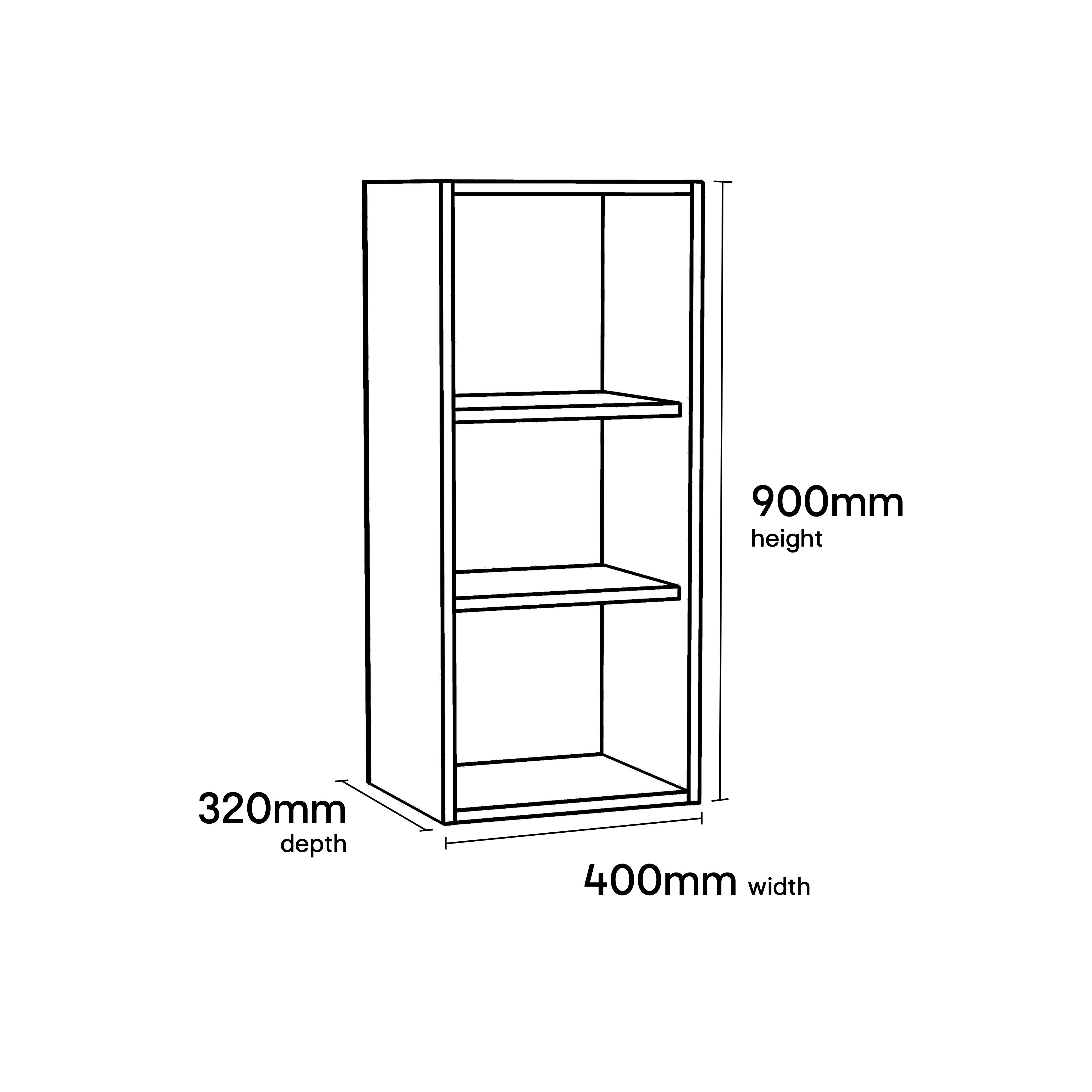 GoodHome Caraway Matt White Tall Wall cabinet, (W)400mm (D)320mm