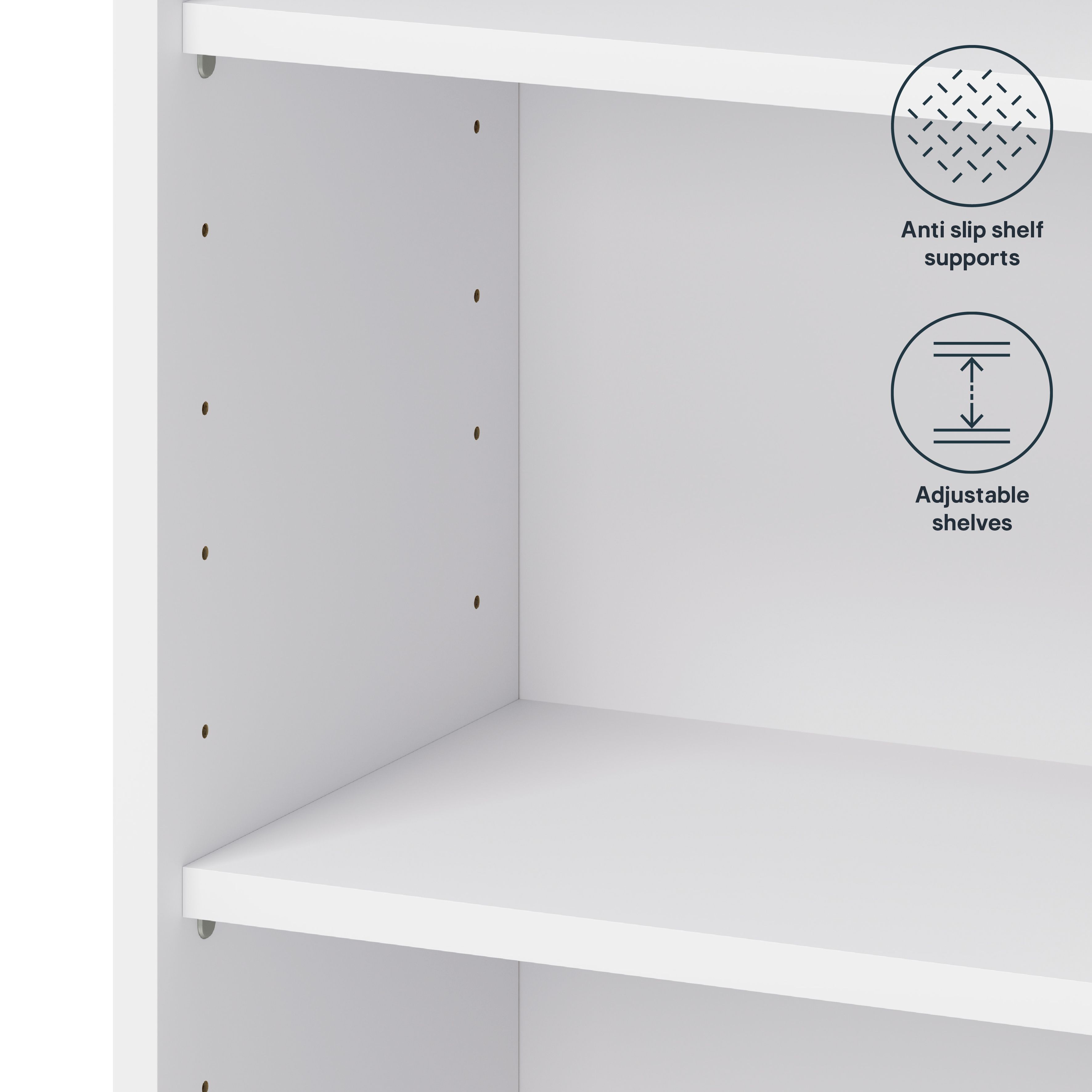 GoodHome Caraway Matt White Tall Wall cabinet, (W)400mm (D)320mm