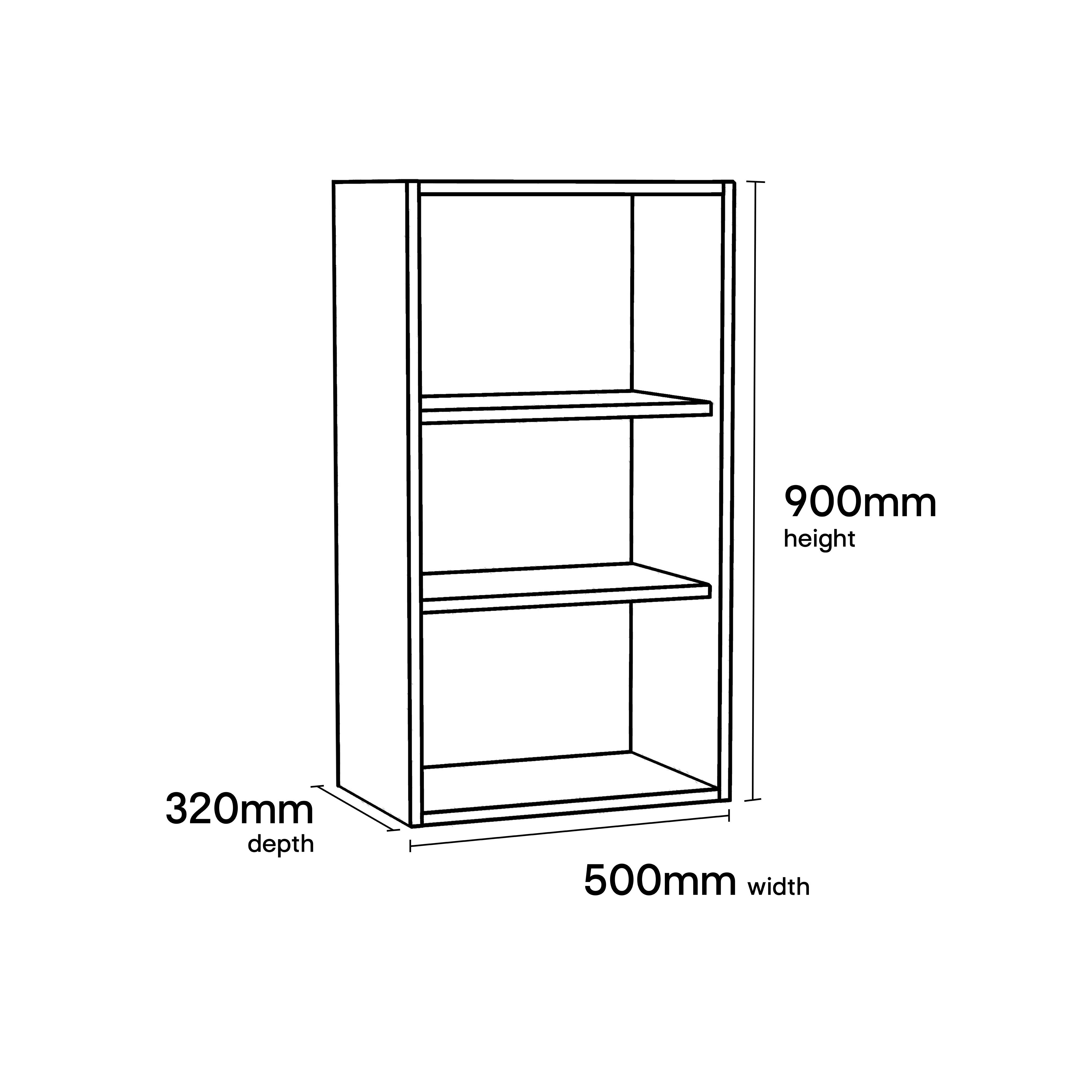 GoodHome Caraway Matt White Tall Wall cabinet, (W)500mm (D)320mm