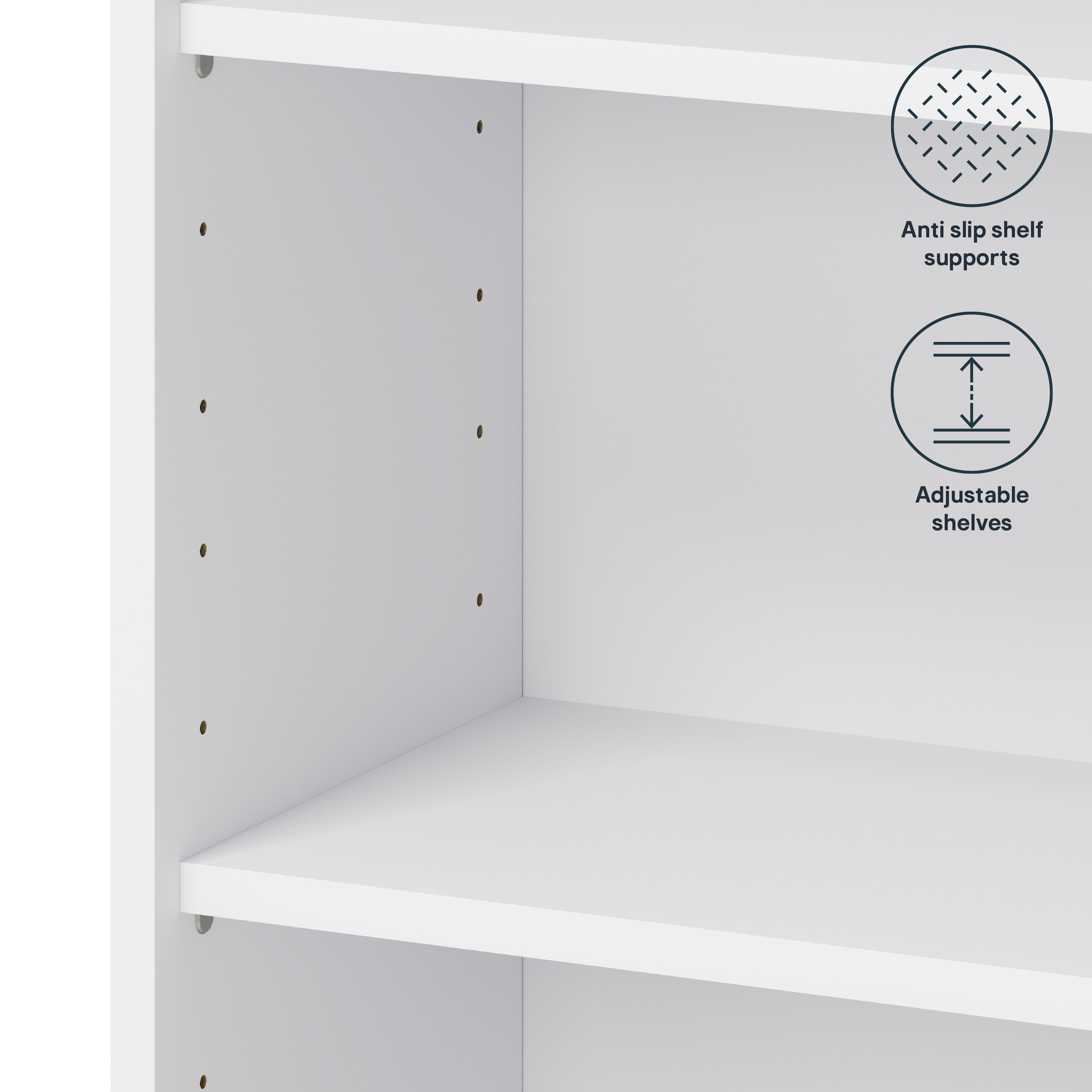 GoodHome Caraway Matt White Tall Wall cabinet, (W)500mm (D)320mm