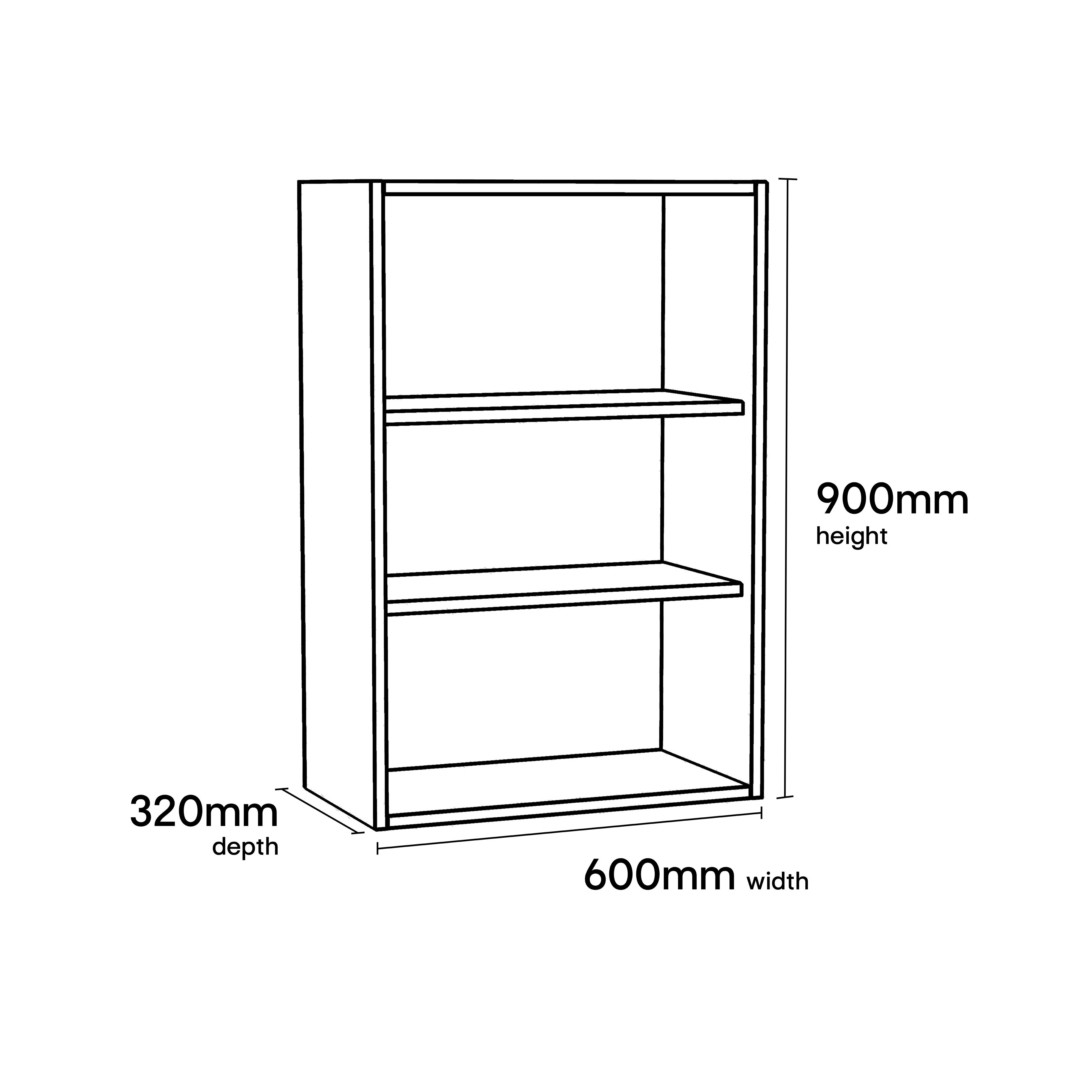 GoodHome Caraway Matt White Tall Wall cabinet, (W)600mm (D)320mm