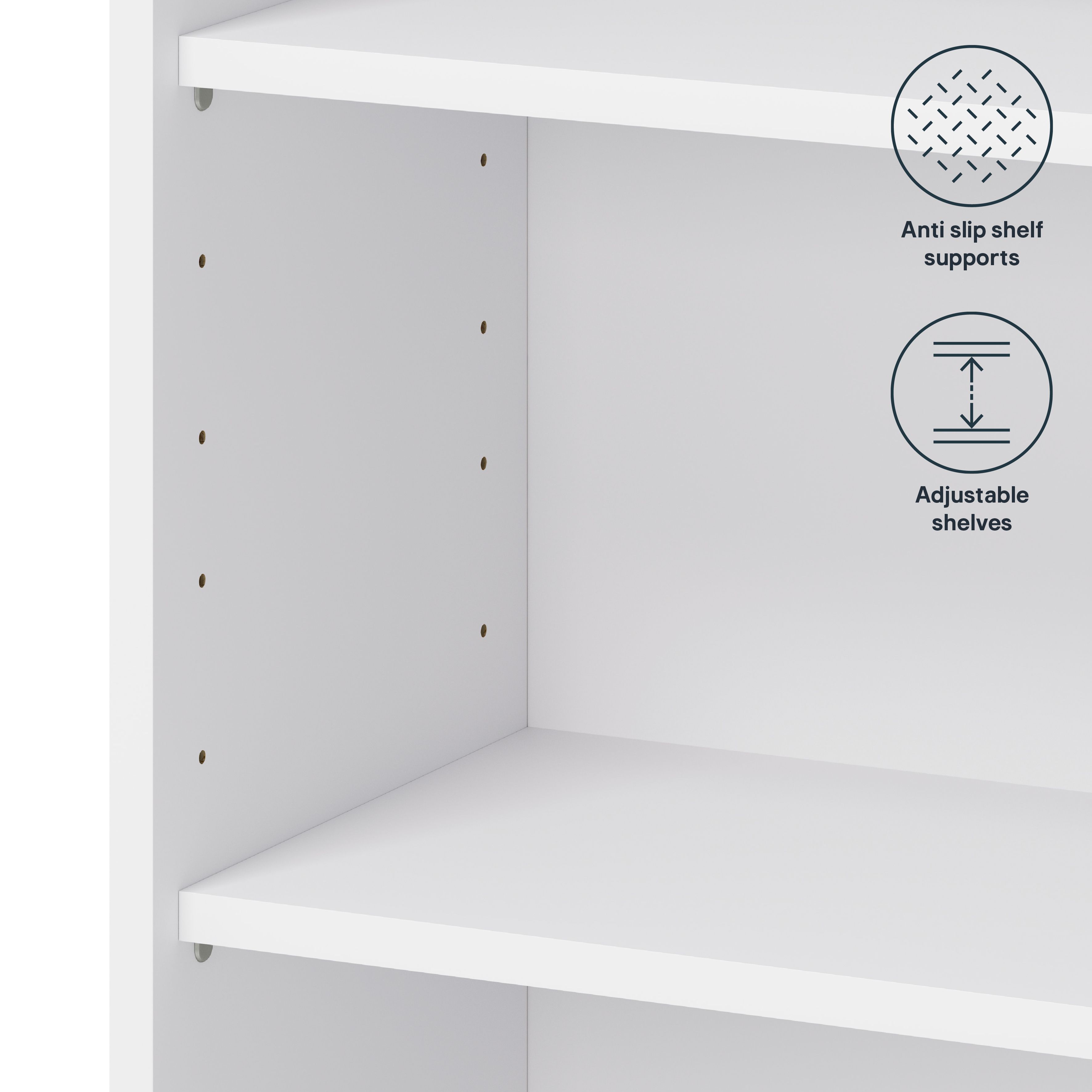 GoodHome Caraway Matt White Tall Wall cabinet, (W)600mm (D)320mm