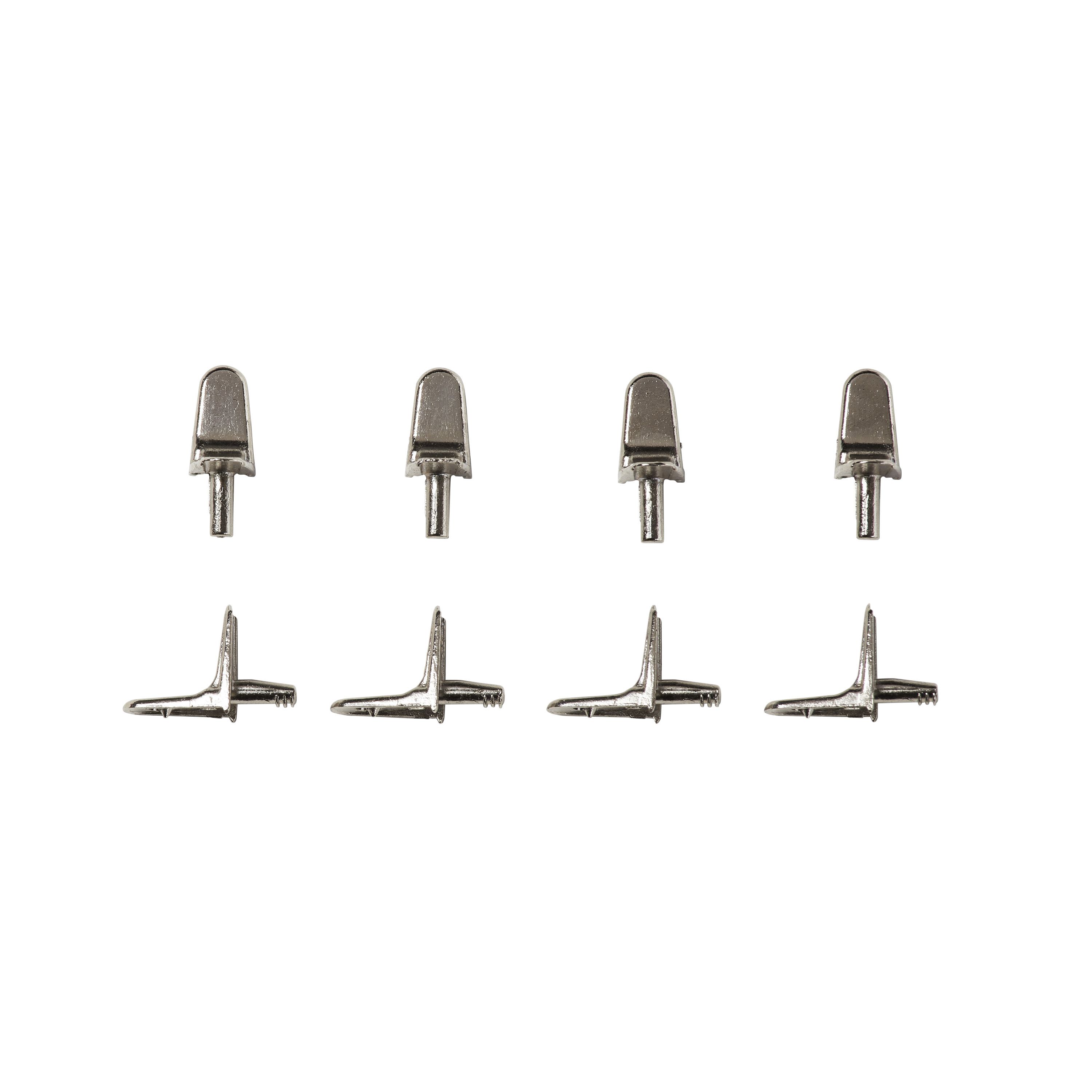 GoodHome Caraway Silver Nickel-plated Shelf support, Pack of 8