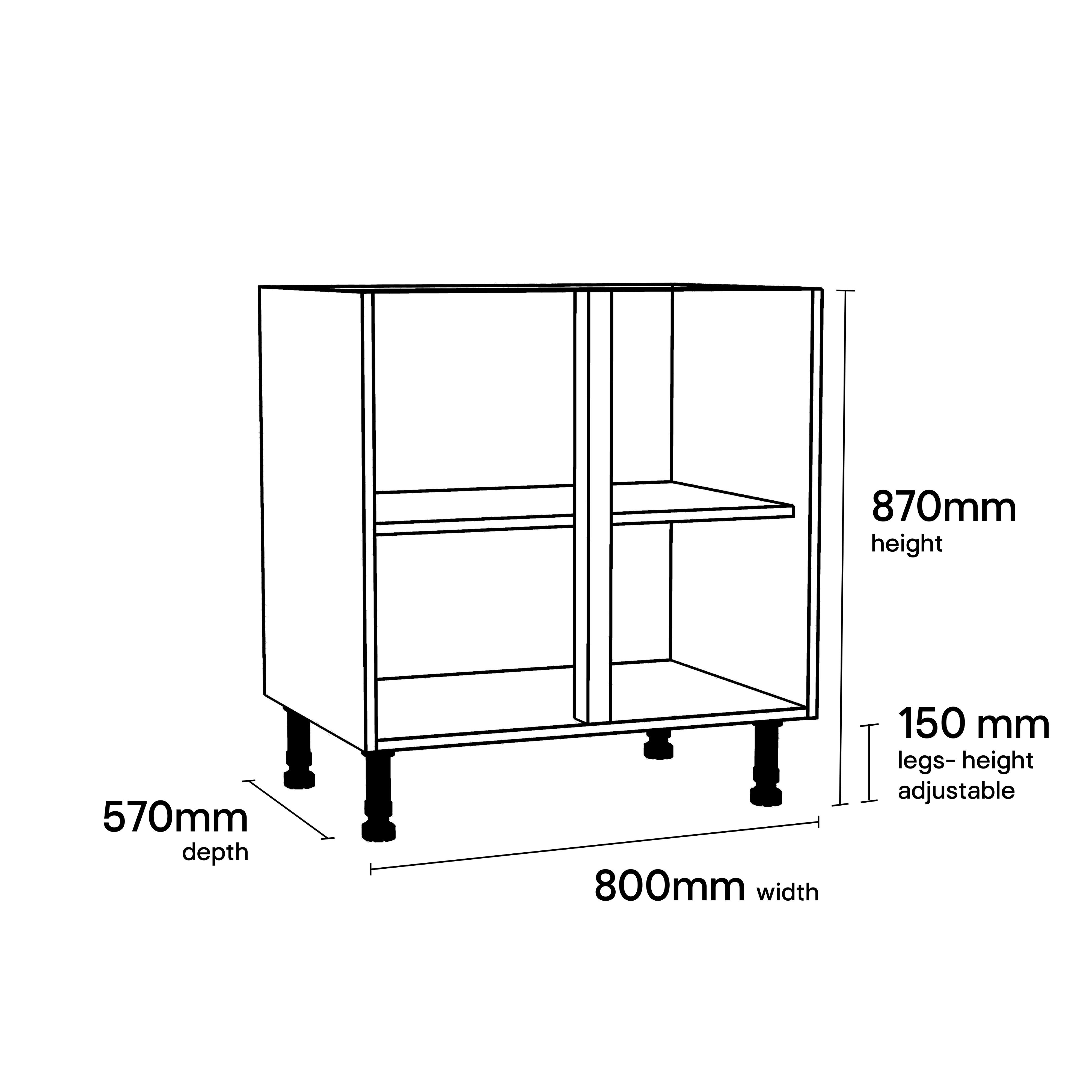 GoodHome Caraway White Base unit, (W)800mm
