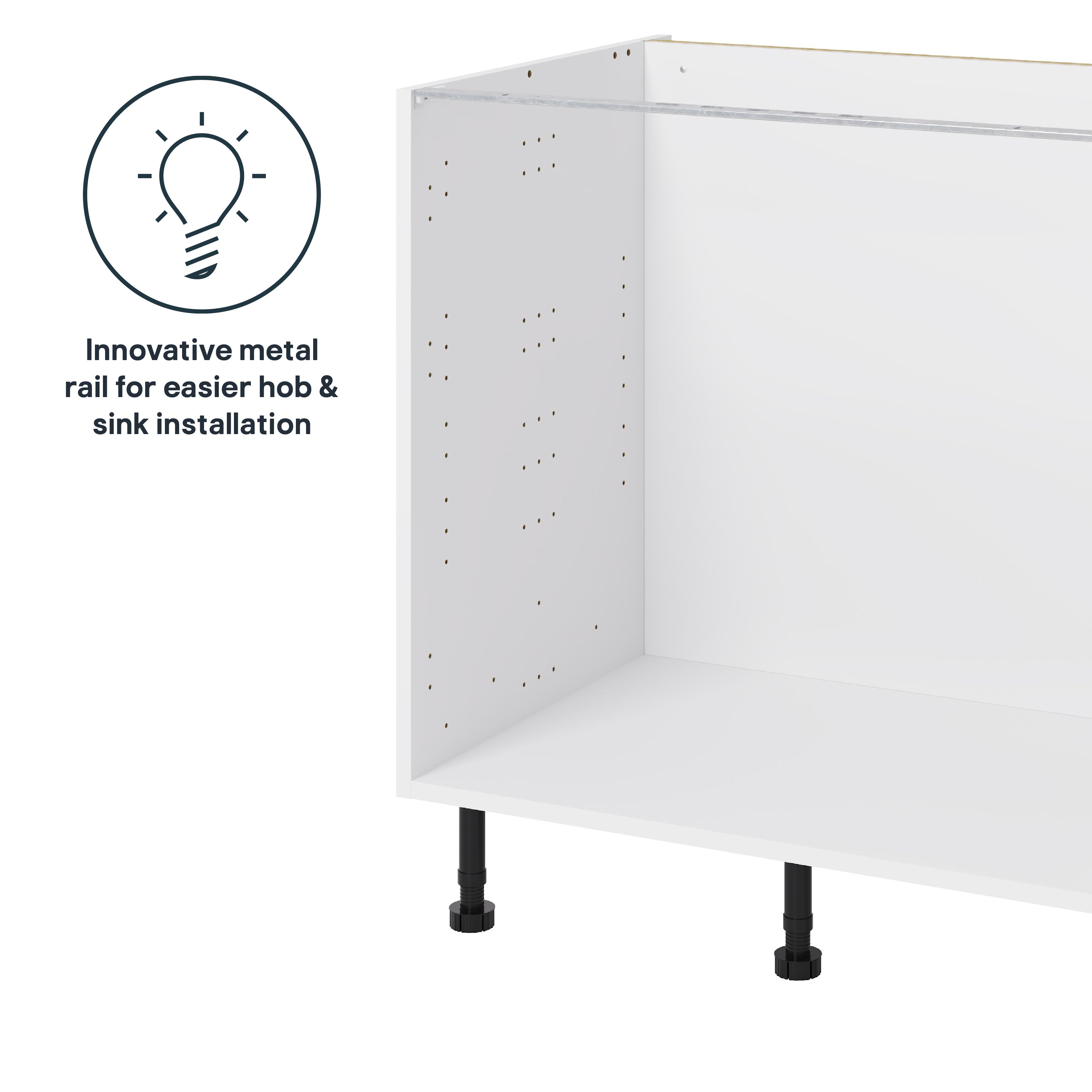GoodHome Caraway White Base unit, (W)800mm