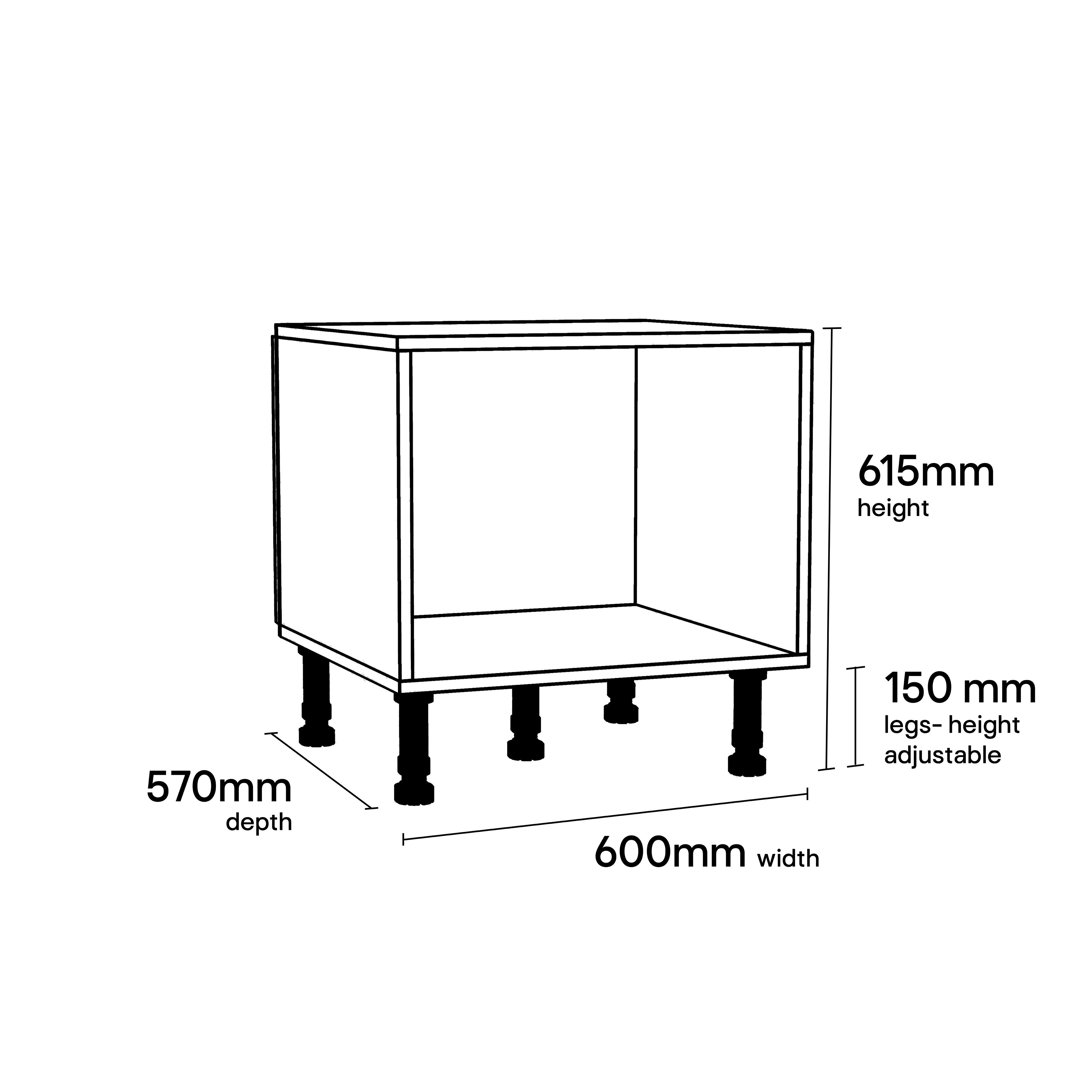 GoodHome Caraway White Belfast Base cabinet, (W)600mm