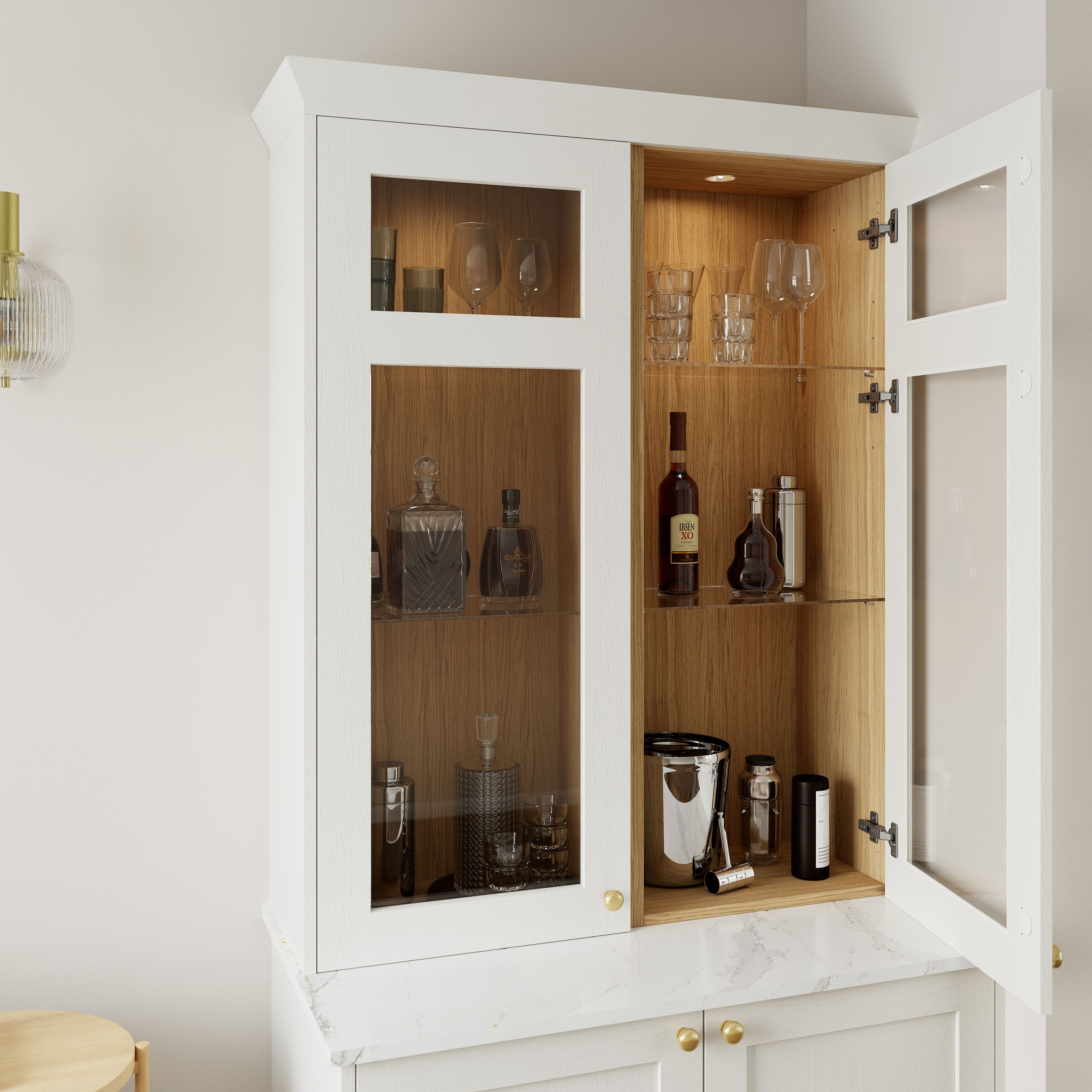 GoodHome Caraway White Belfast Base cabinet, (W)600mm