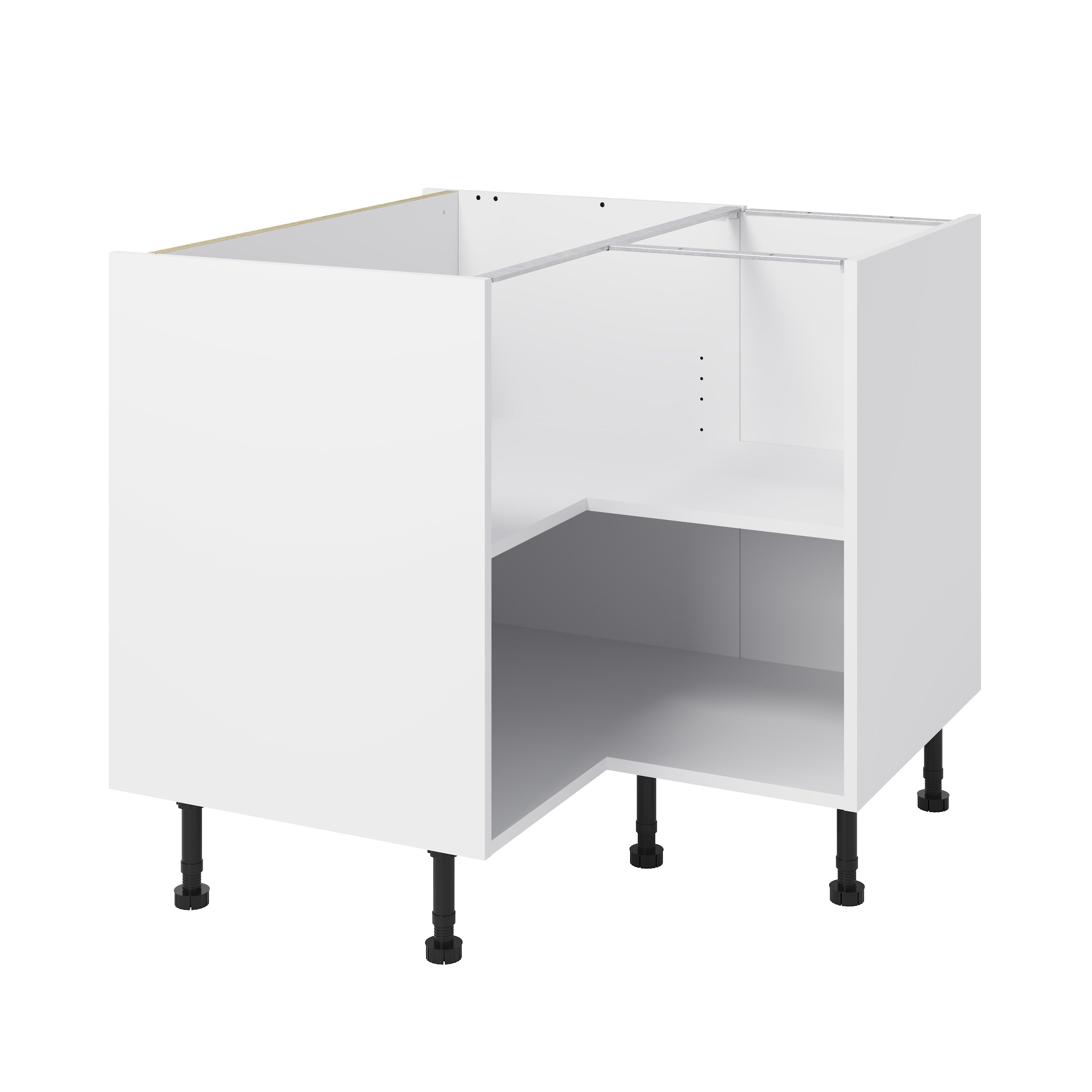 GoodHome Caraway White Corner Base unit, (W)930mm