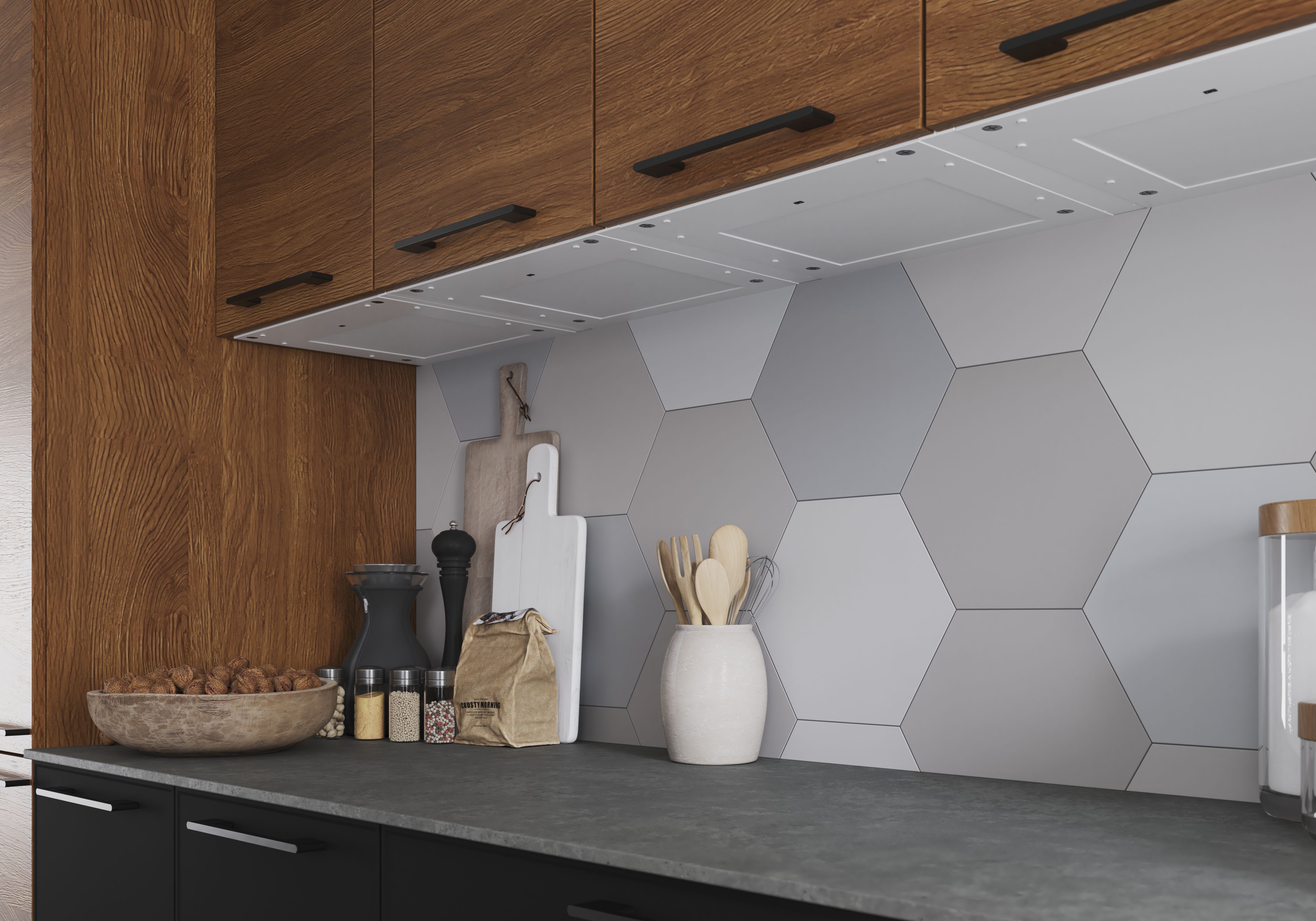 GoodHome Caraway White Mains-powered LED Cool white & warm white Under cabinet light IP20 (L)319mm (W)364mm
