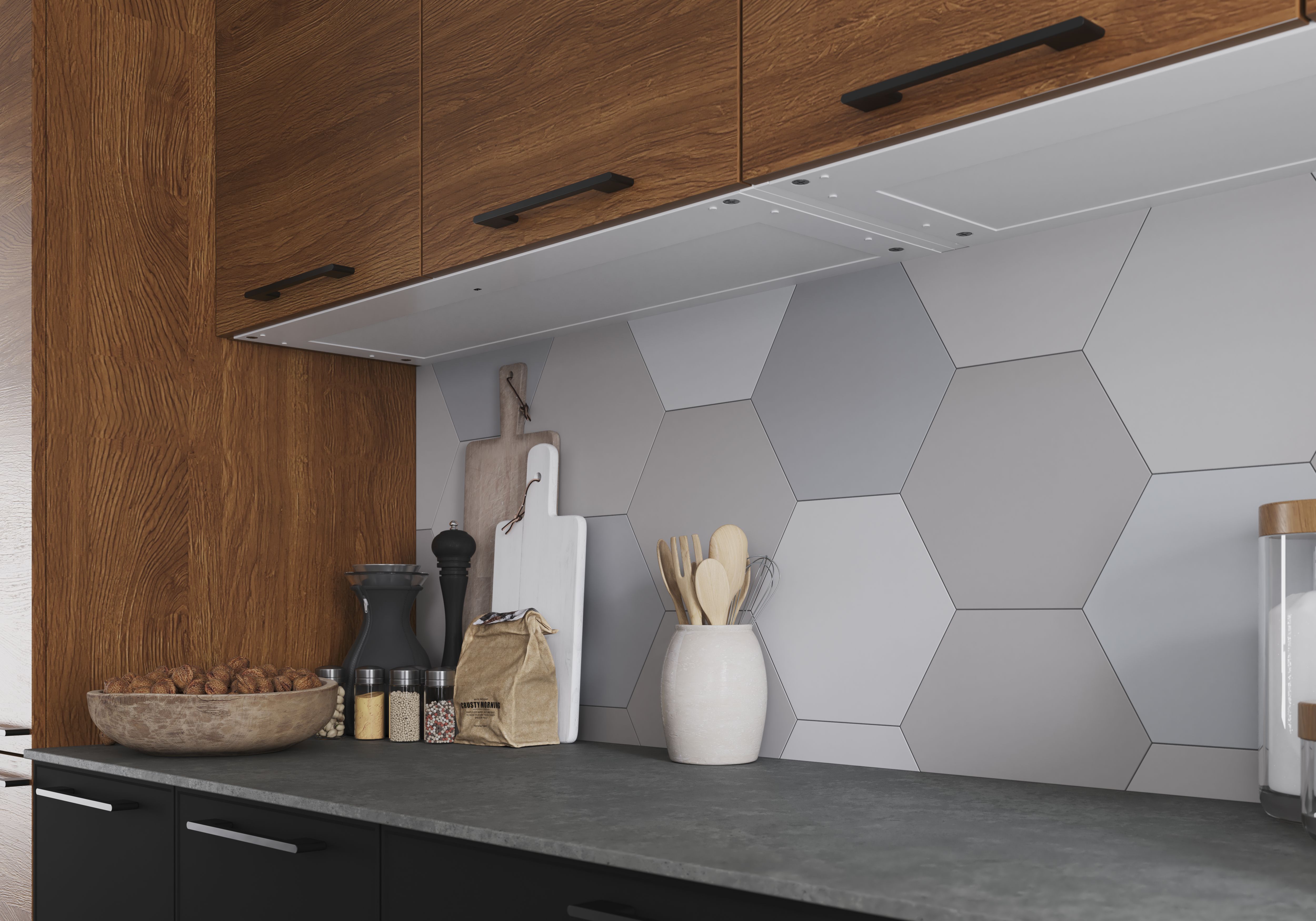GoodHome Caraway White Mains-powered LED Cool white & warm white Under cabinet light IP20 (L)319mm (W)964mm