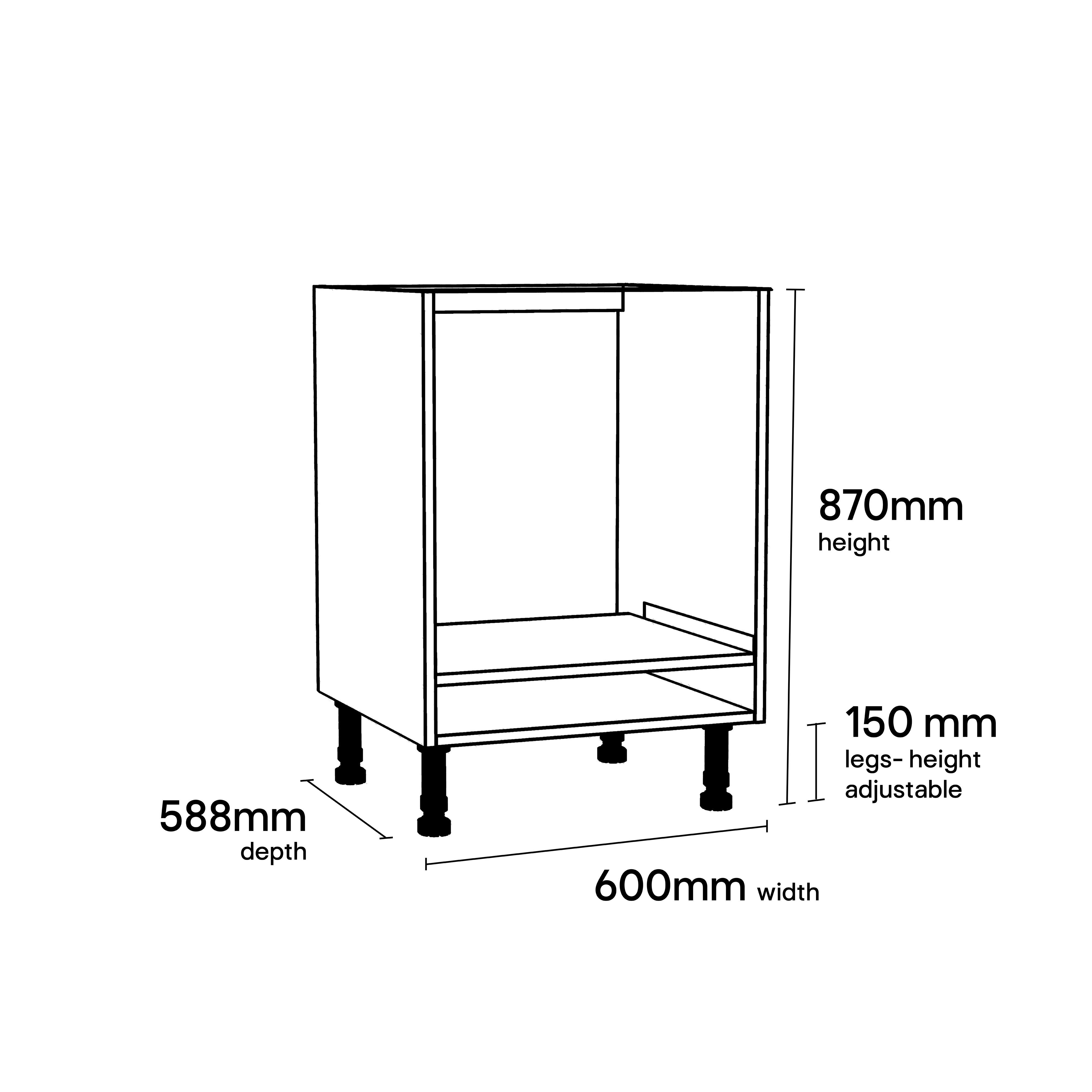 GoodHome Caraway White Oven housing Base unit, (W)600mm