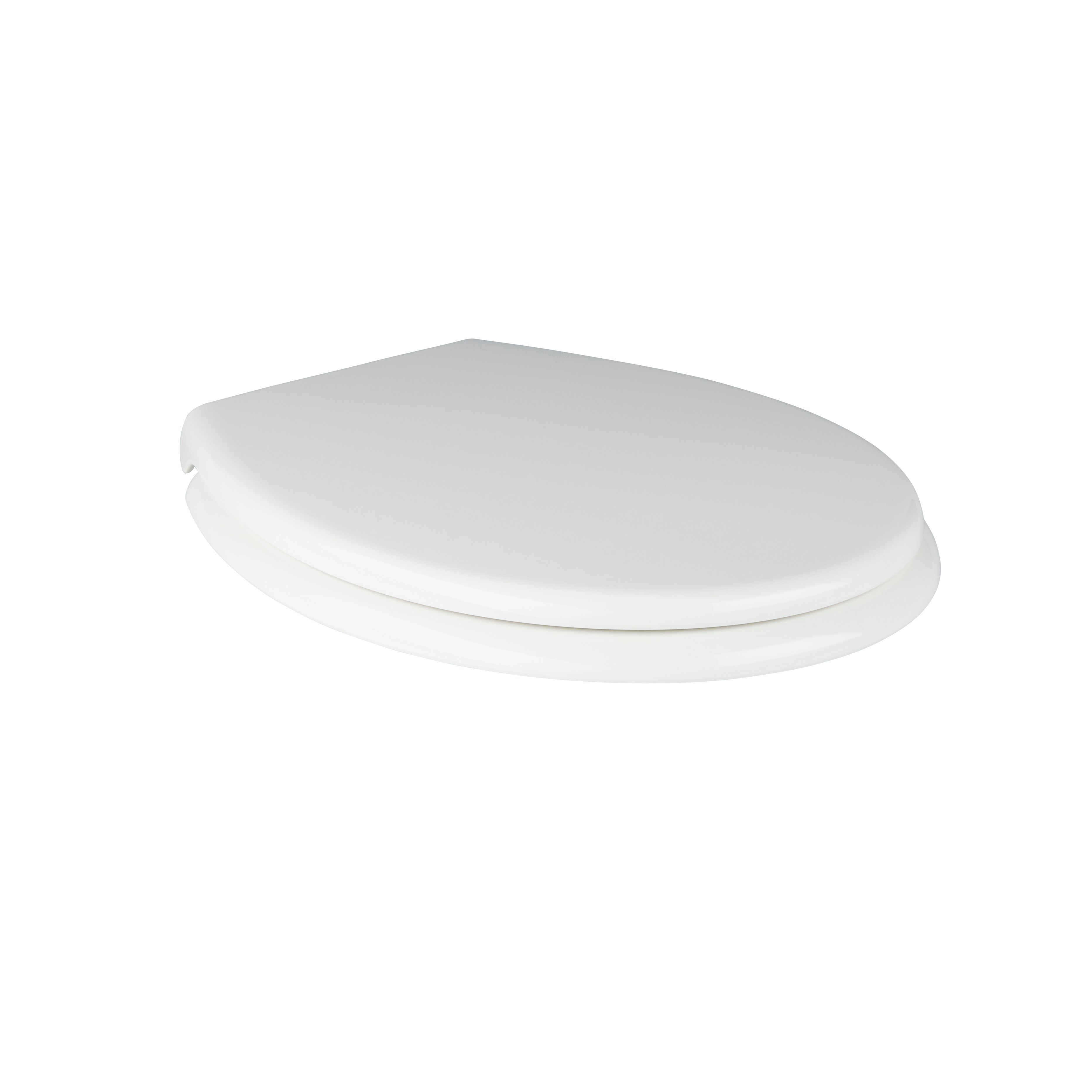 GoodHome Carilo White Round Soft close Toilet seat