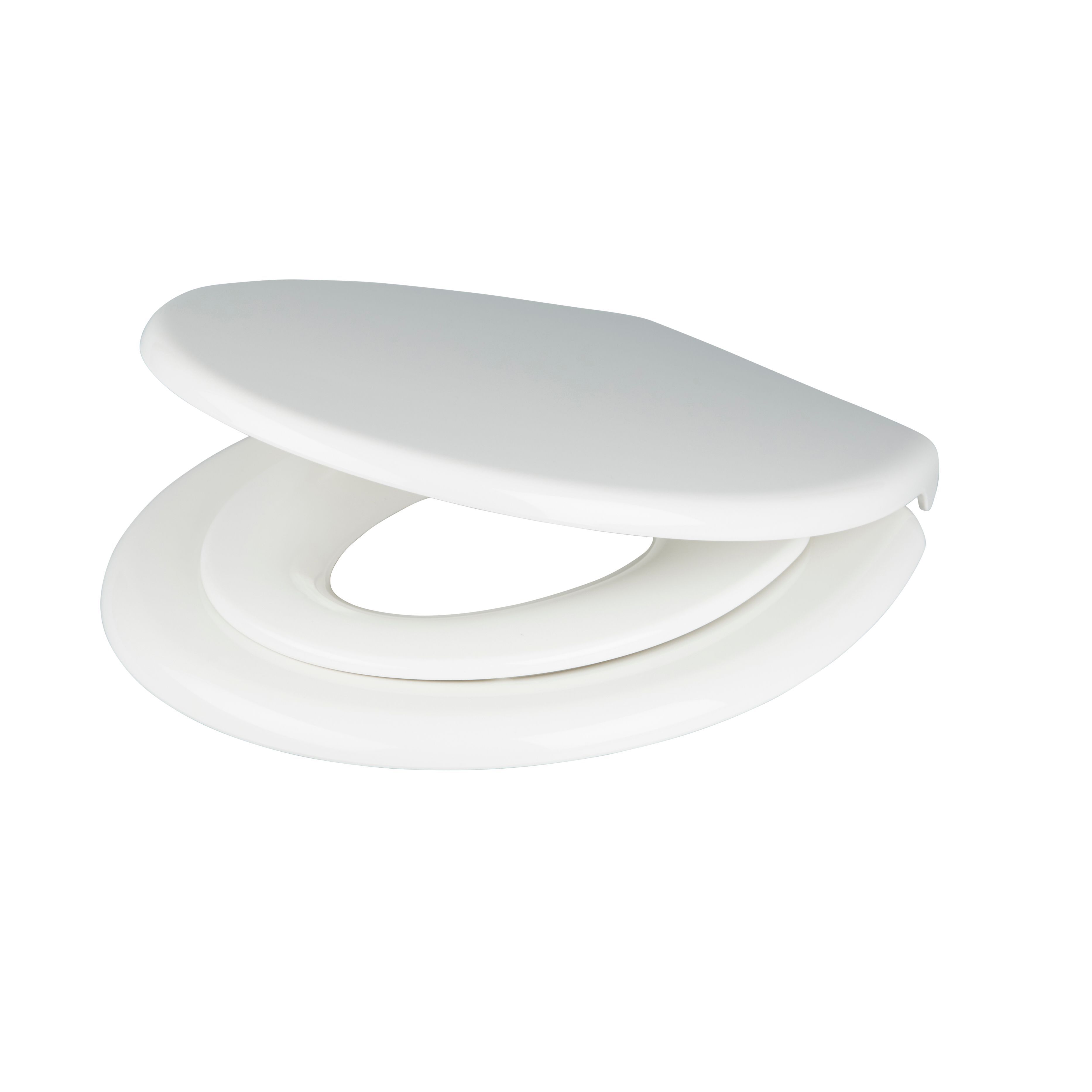 GoodHome Carilo White Round Soft close Toilet seat