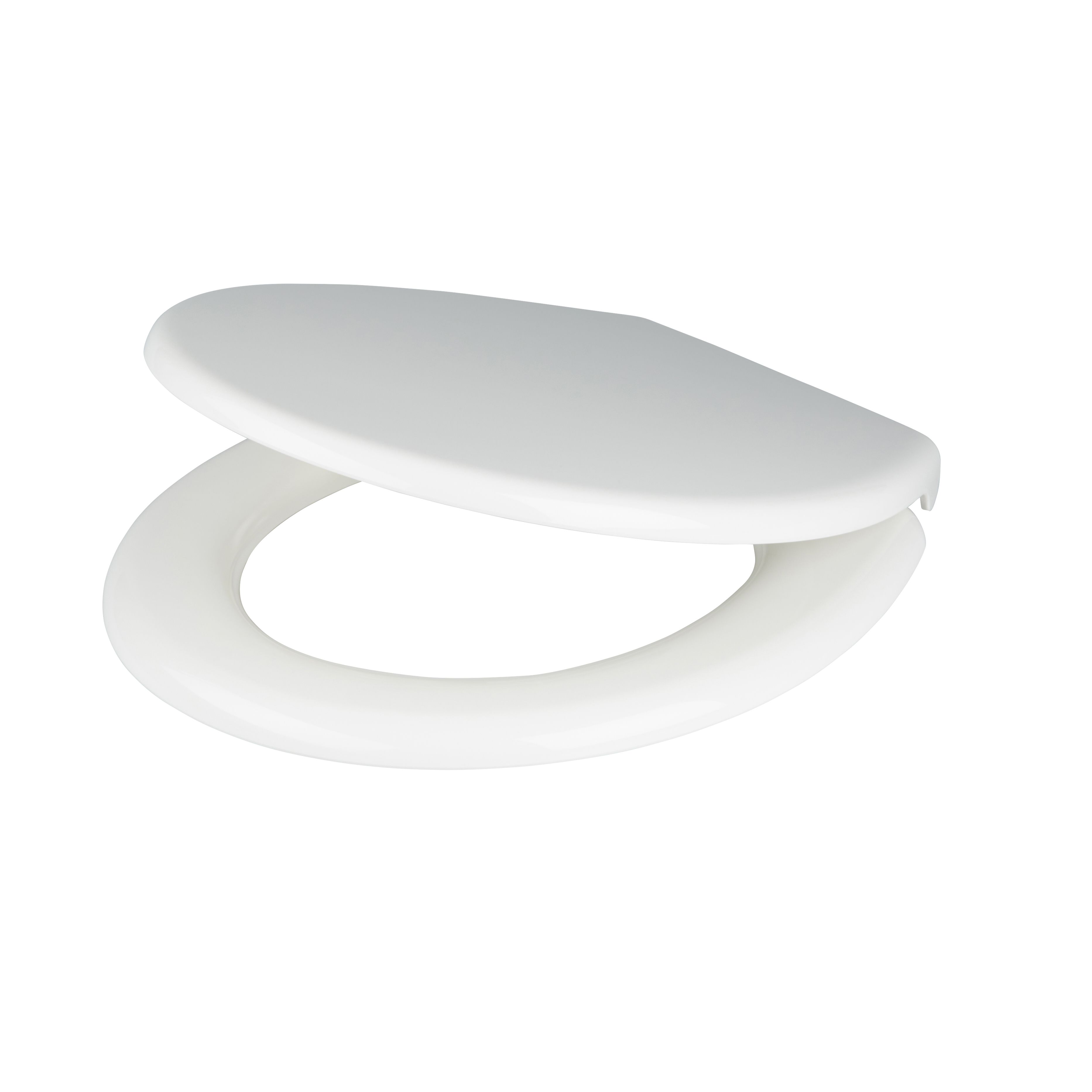 GoodHome Carilo White Round Soft close Toilet seat