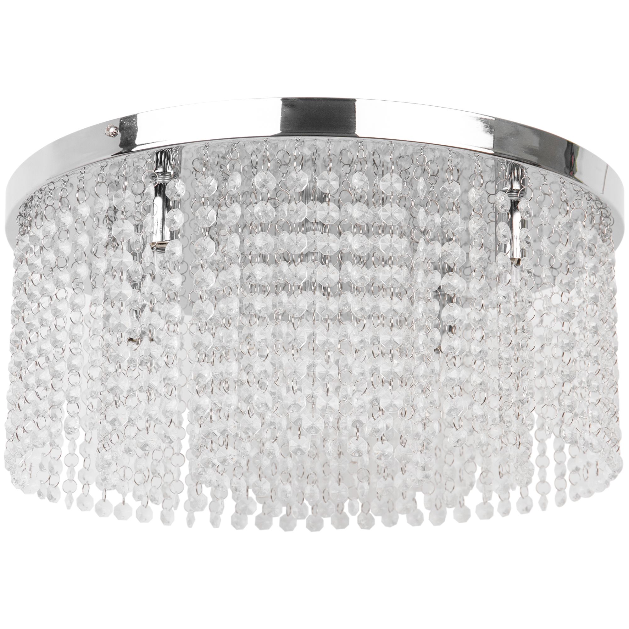GoodHome Carna Round Glass & metal Transparent Chrome effect 5 Lamp Ceiling light