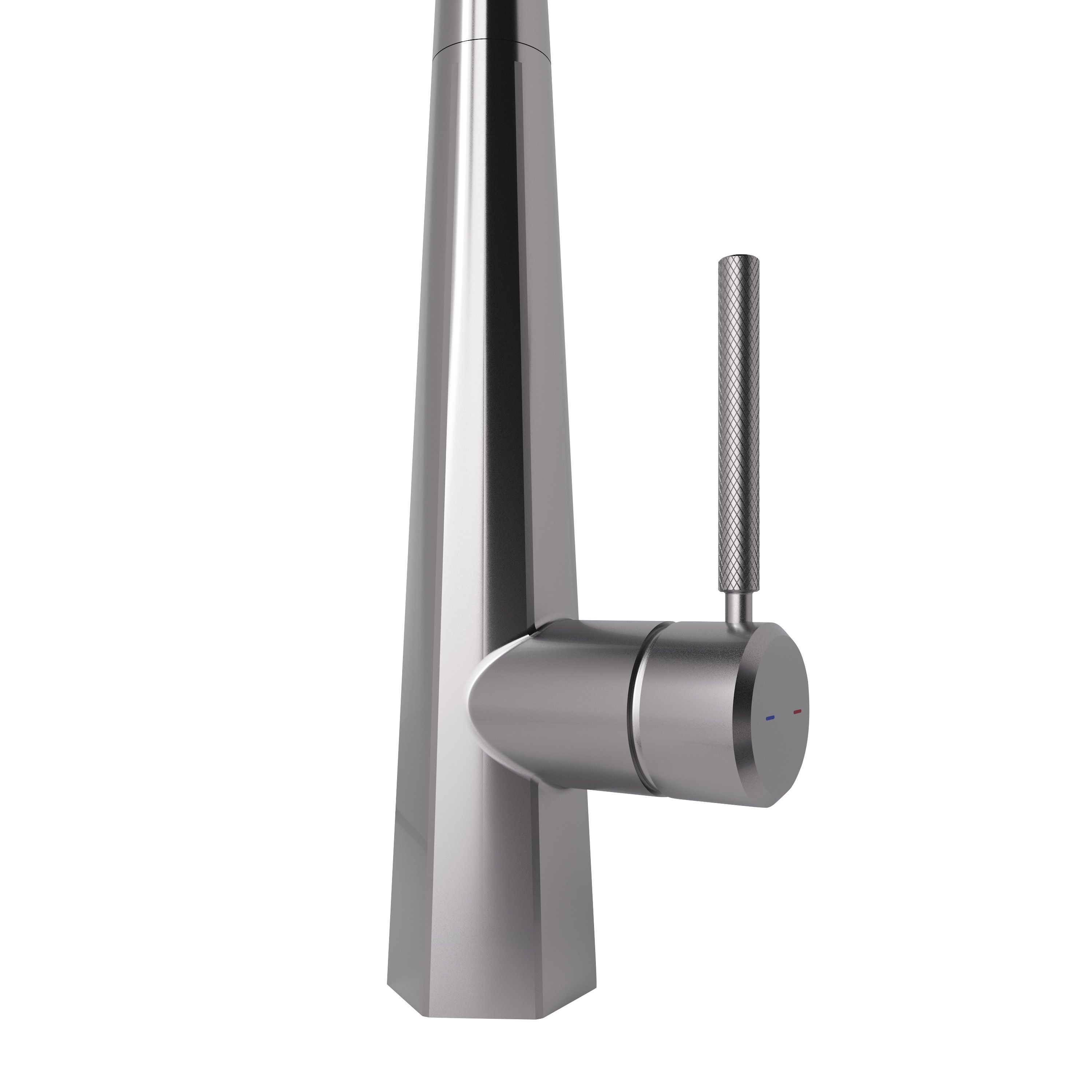 GoodHome Carya Silver Stainless steel effect Kitchen Side lever Tap