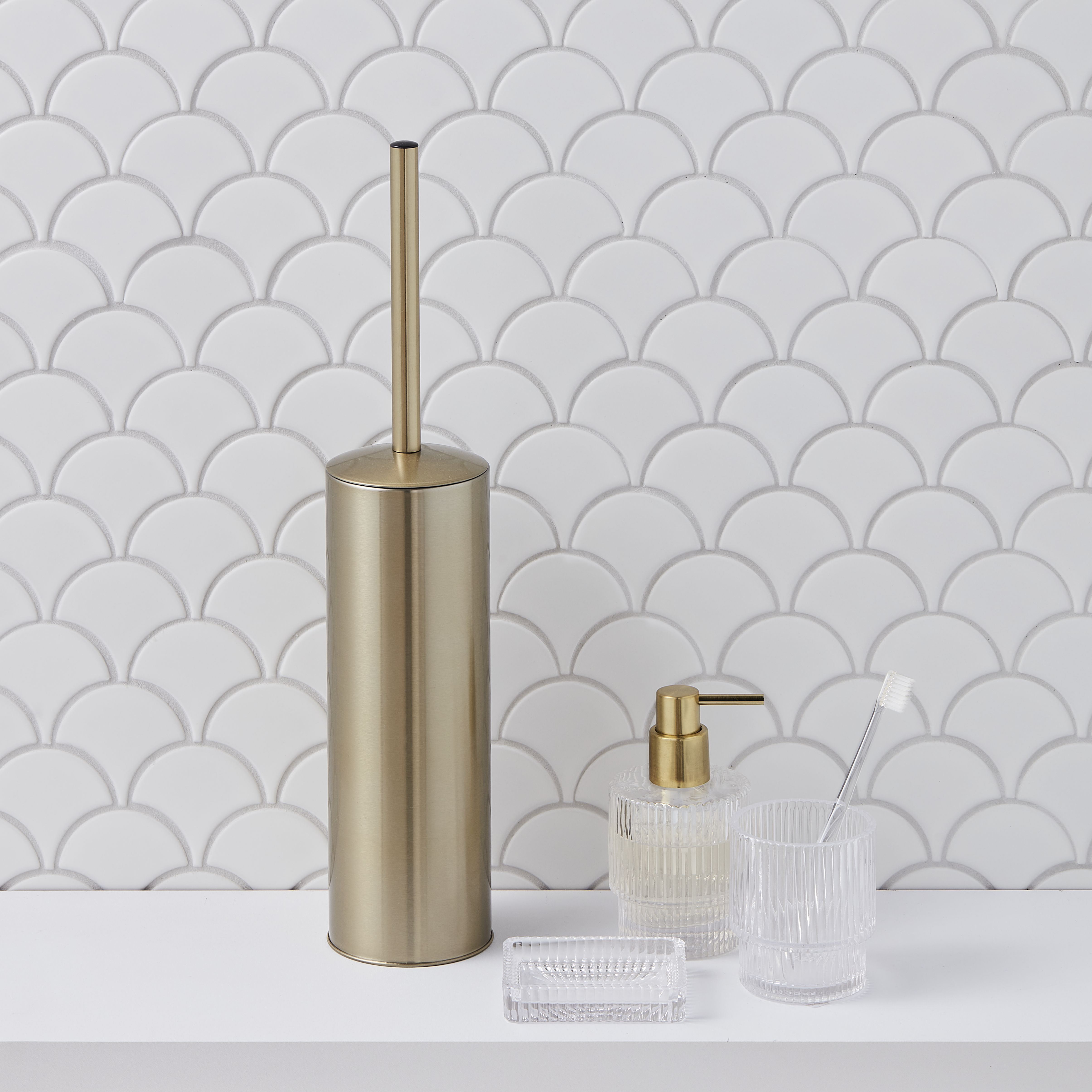 GoodHome Cavalla Gold effect Metal Bathroom Bin - 3L