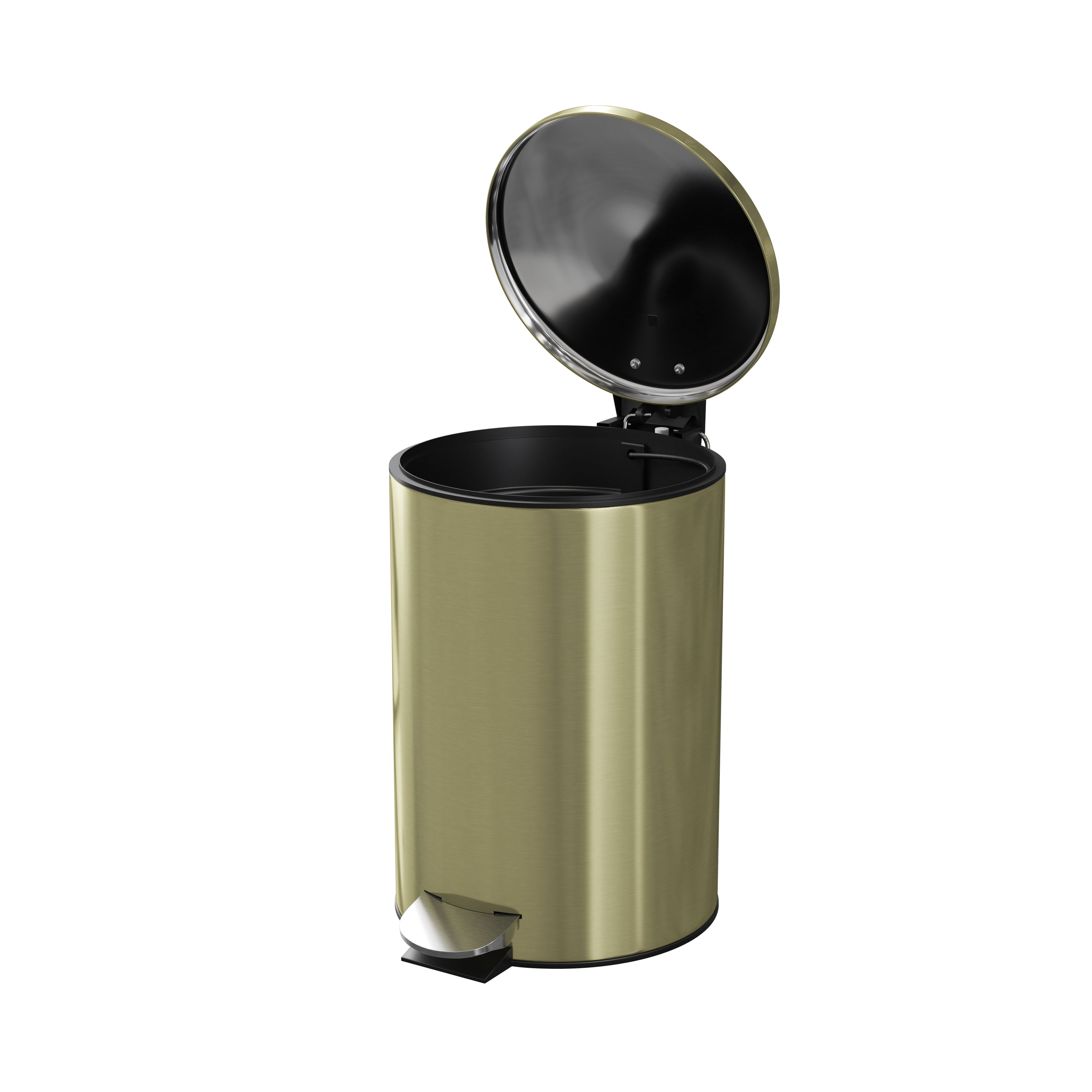 GoodHome Cavalla Gold effect Metal Bathroom Bin - 3L