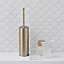 GoodHome Cavalla Steel Gold effect Toilet brush & holder