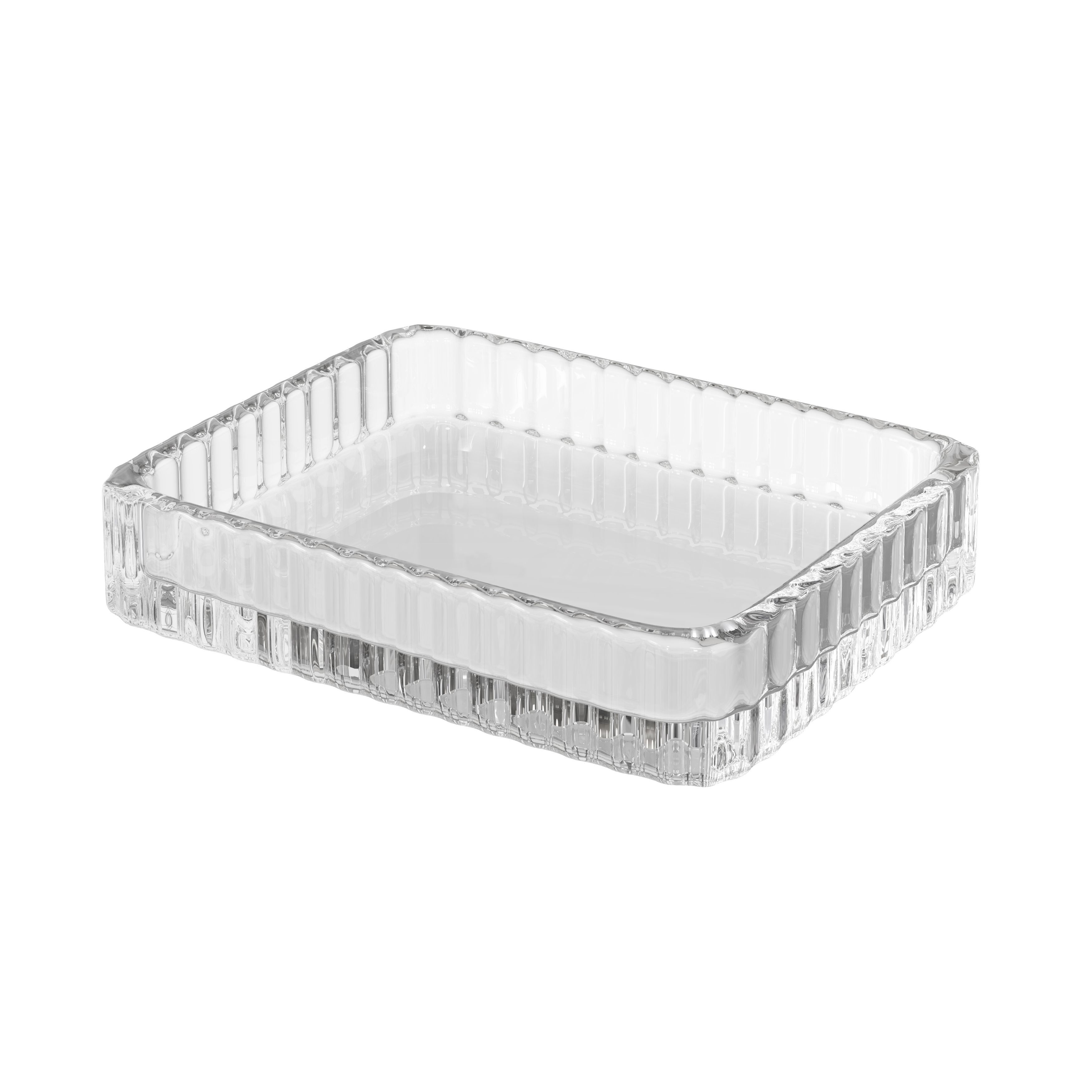 GoodHome Cavalla Transparent Ribbed effect Glass Soap dish