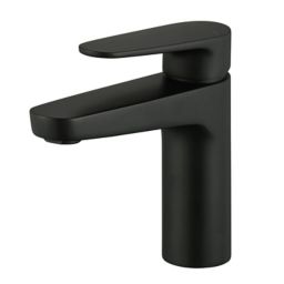 GoodHome Cavally 1 lever Black Standard Basin Mixer Tap