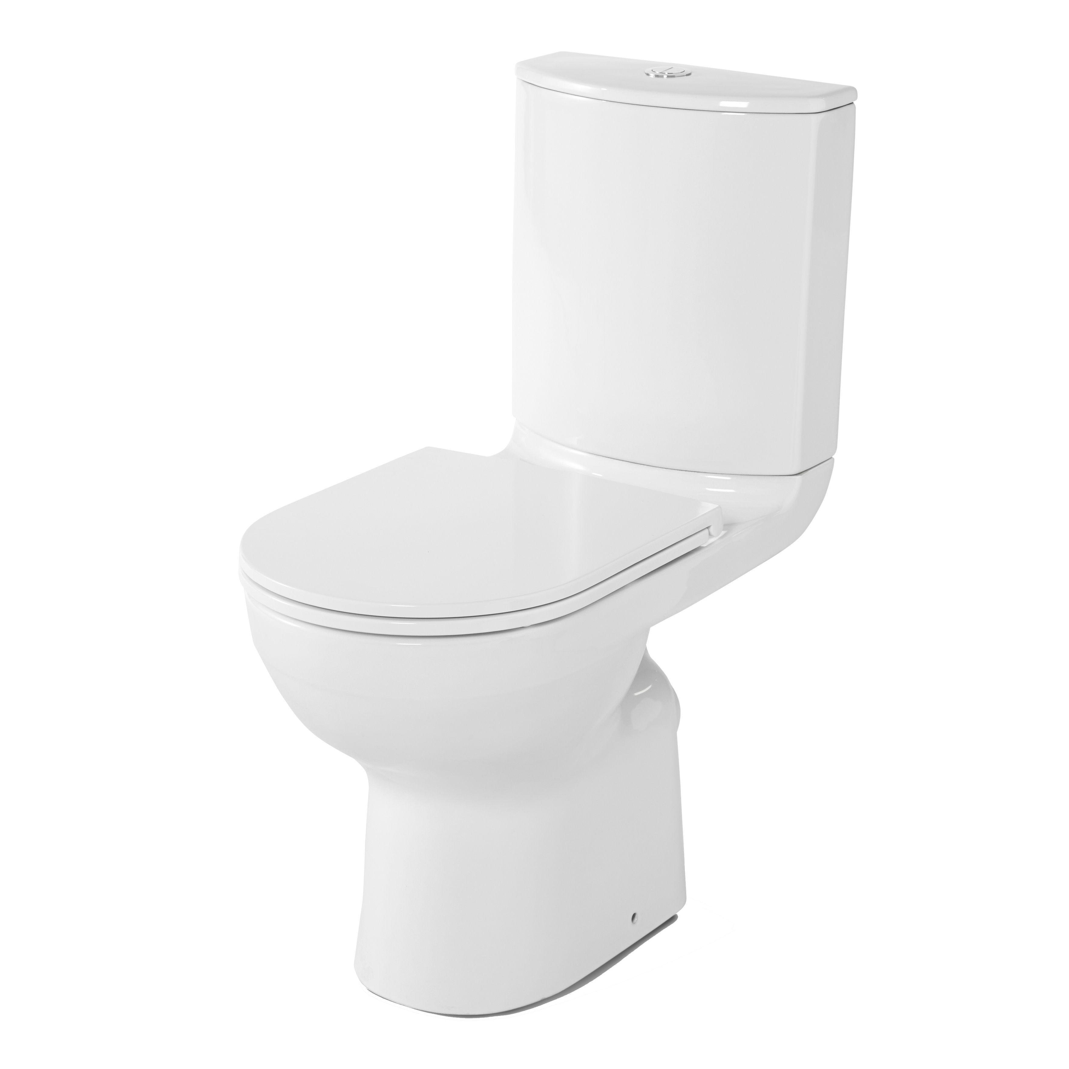 GoodHome Cavally comfort White Close-coupled Floor-mounted Toilet & full pedestal basin