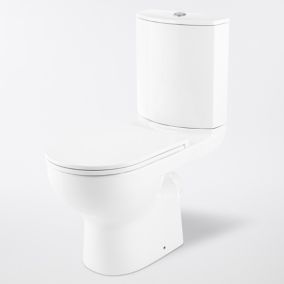 GoodHome Cavally Contemporary Closed back close-coupled Rimless Standard Toilet set with Soft close seat