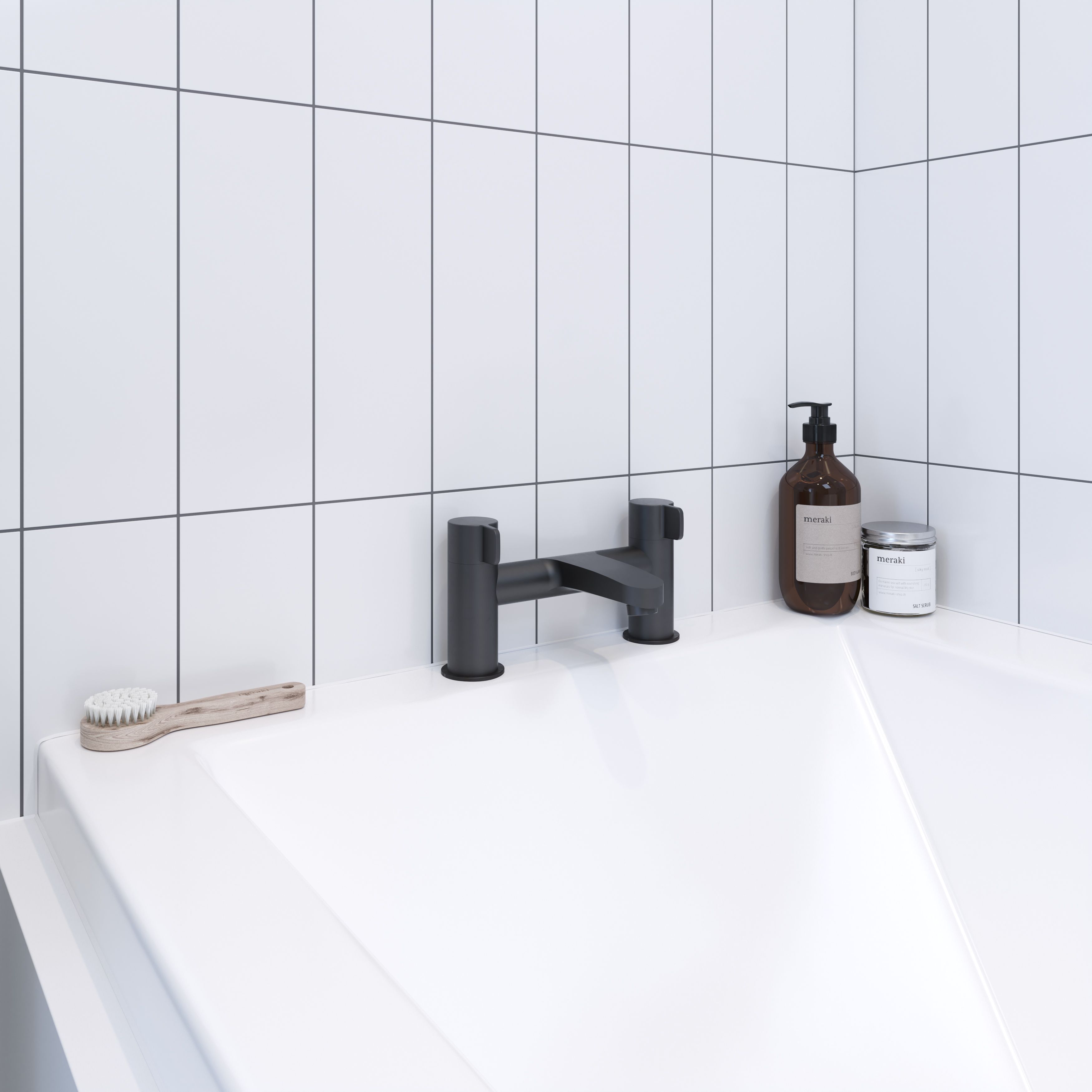 GoodHome Cavally Matt Deck-mounted Manual Single Bath Filler Tap