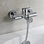GoodHome Cavally Silver Chrome effect Wall-mounted Manual Double Wall Mono mixer Tap