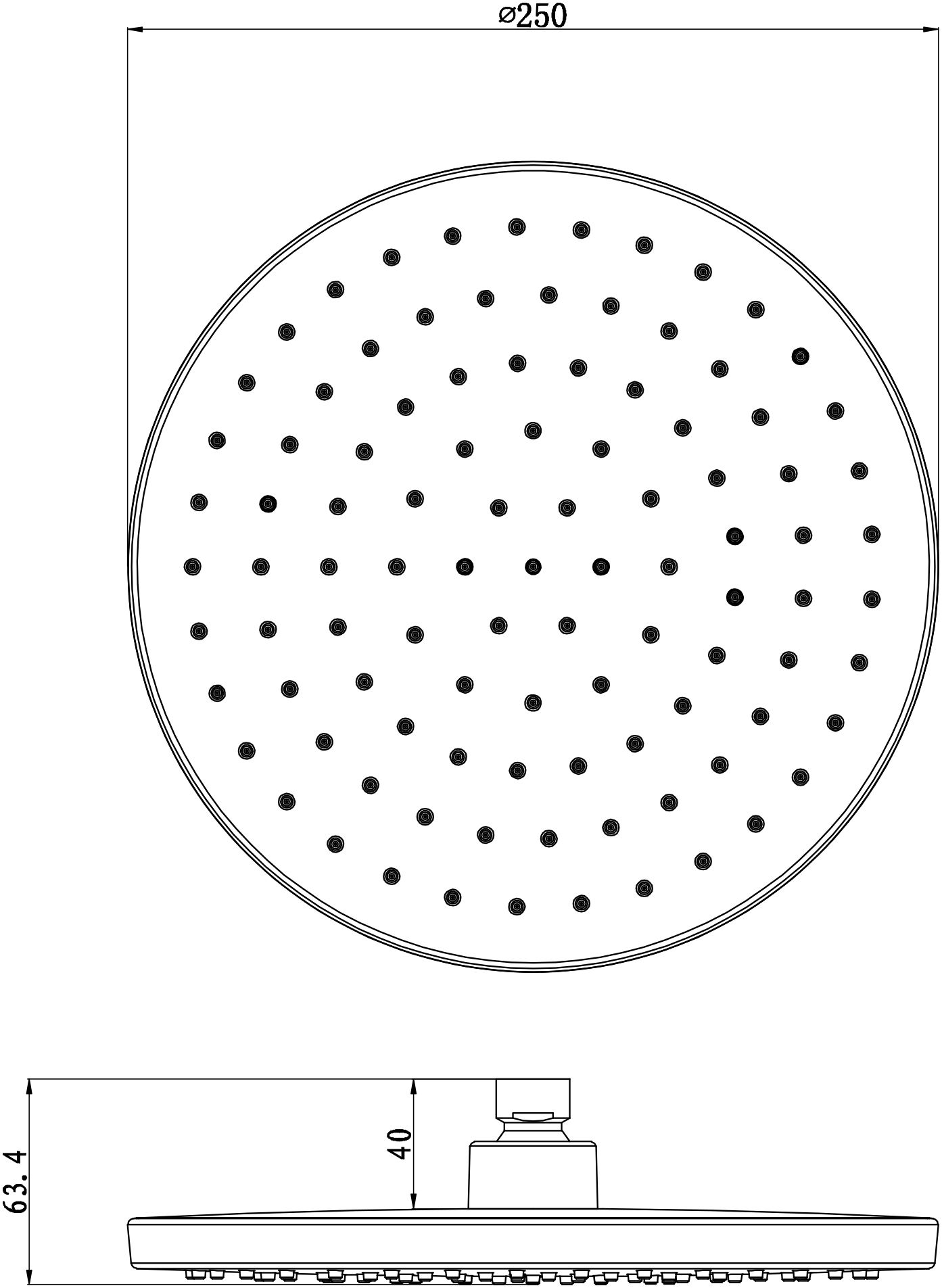 GoodHome Cavally Single-spray pattern Overhead Shower head