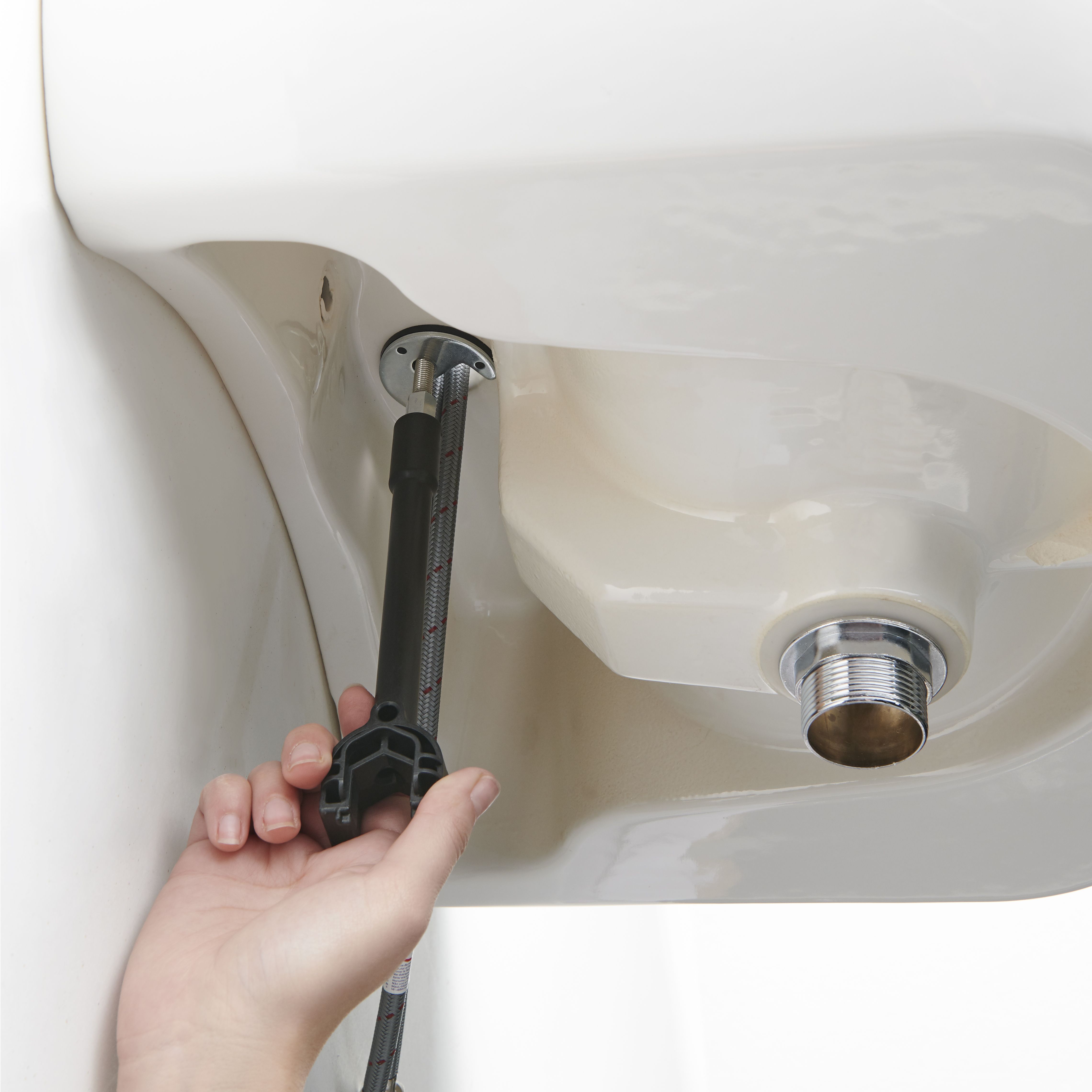GoodHome Cavally Tall Matt Black Round Deck-mounted Manual Sink or worktop Mono mixer Tap