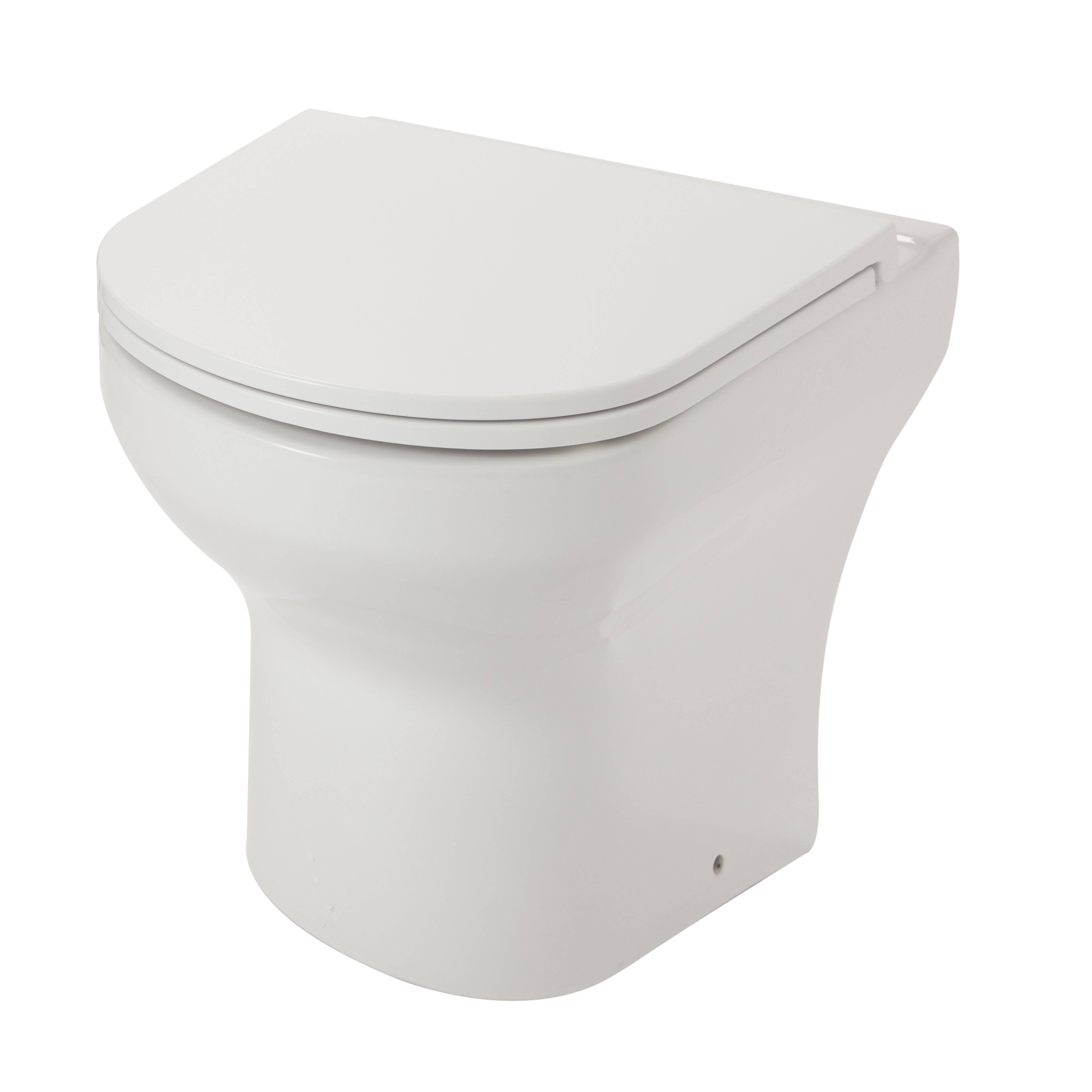 GoodHome Cavally White Back to wall Floor-mounted Toilet & full pedestal basin (W)360mm (H)407mm