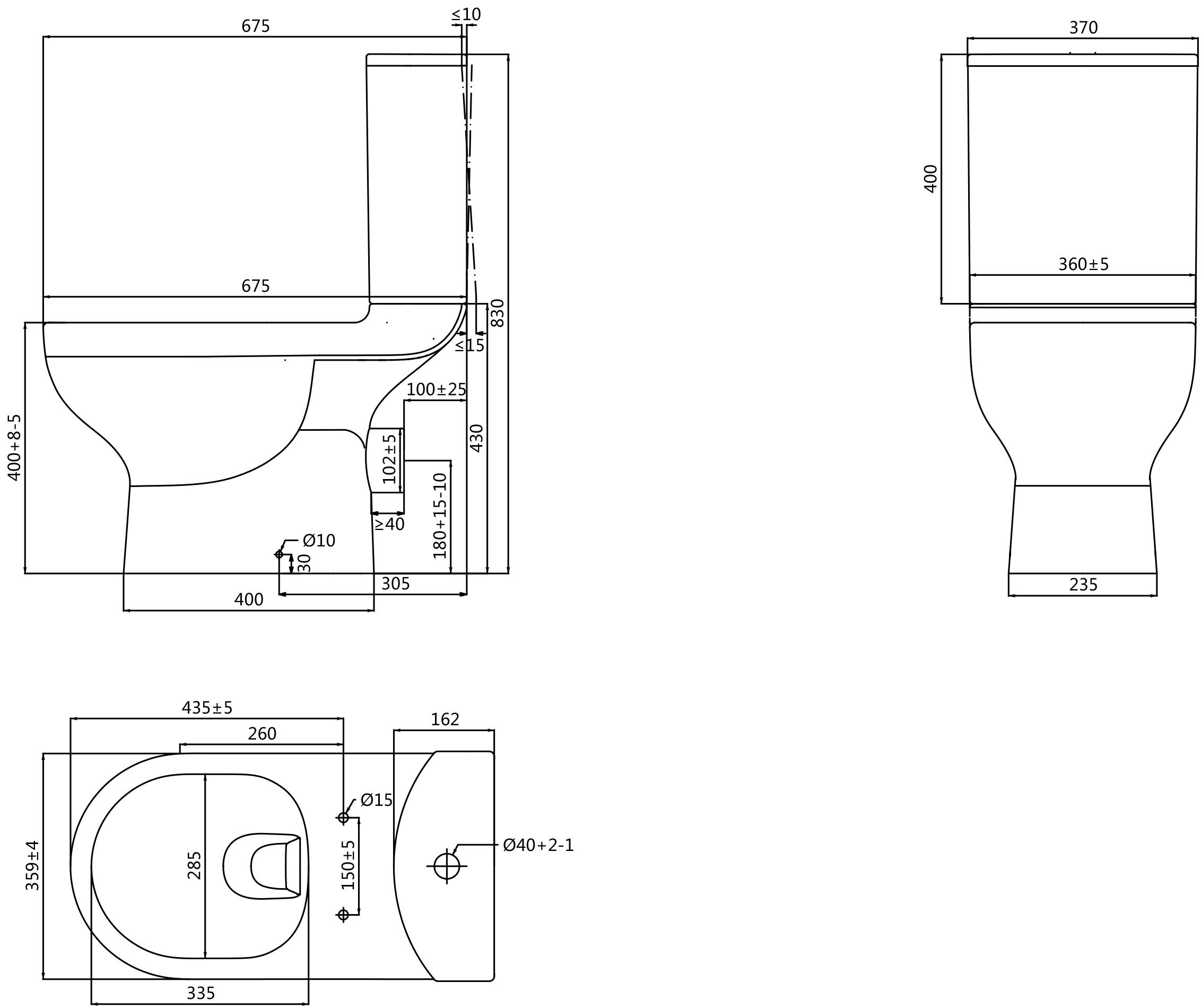 GoodHome Cavally White Close-coupled Floor-mounted Toilet & full pedestal basin (W)370mm (H)830mm