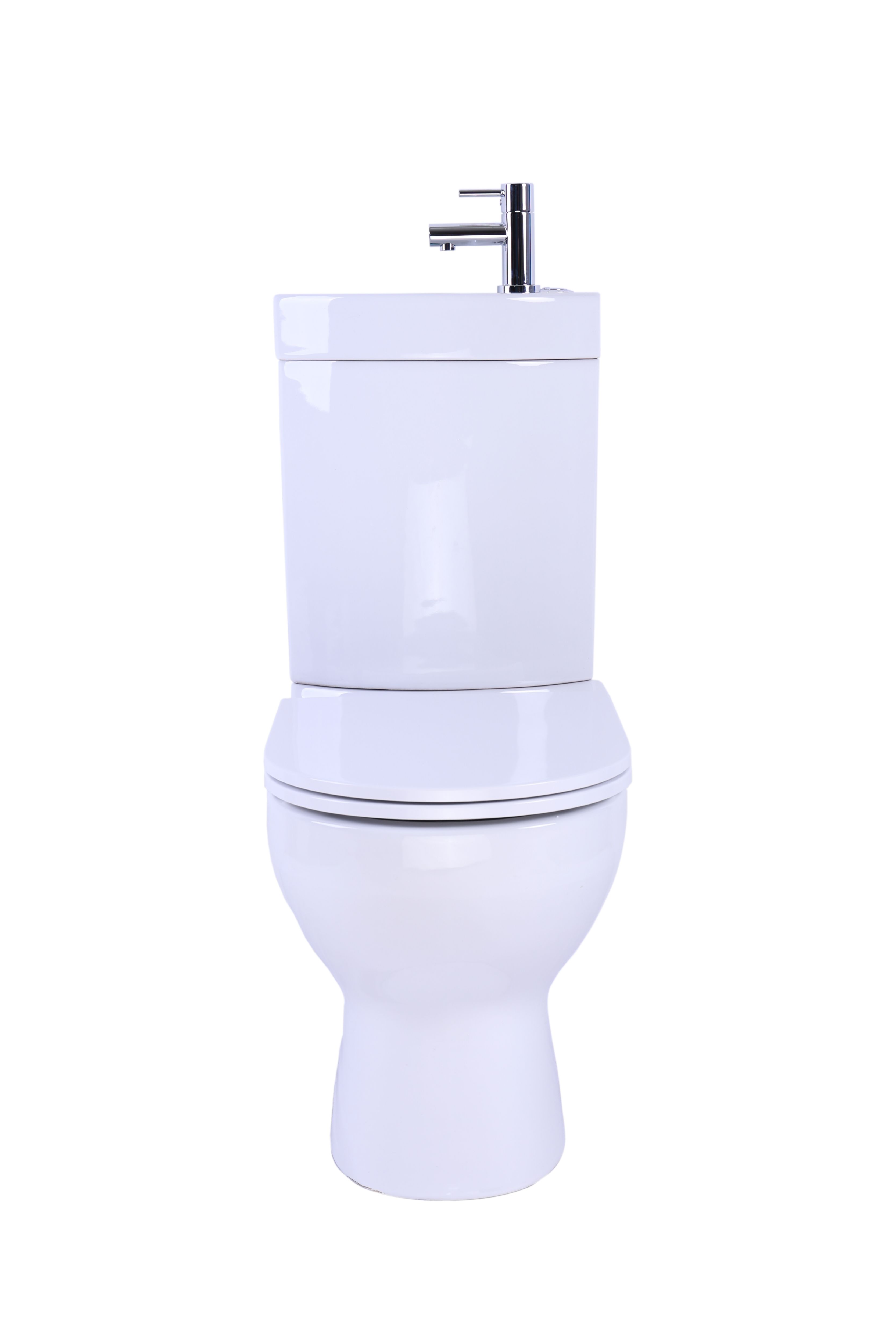 GoodHome Cavally White Close-coupled Toilet, basin & tap pack