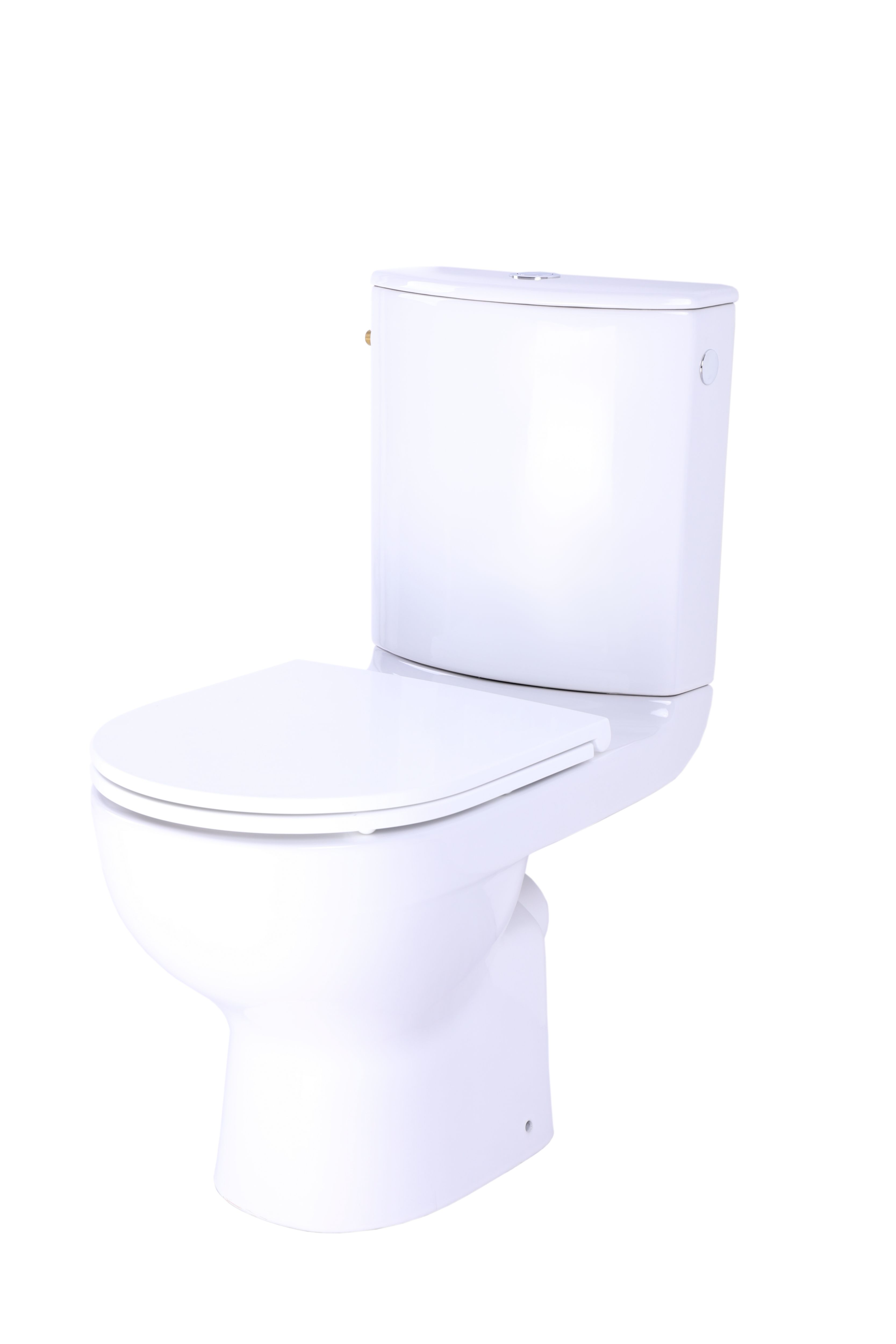 GoodHome Cavally White Close-coupled Toilet set with Soft close seat