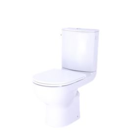 GoodHome Cavally White Close-coupled Toilet set with Soft close seat