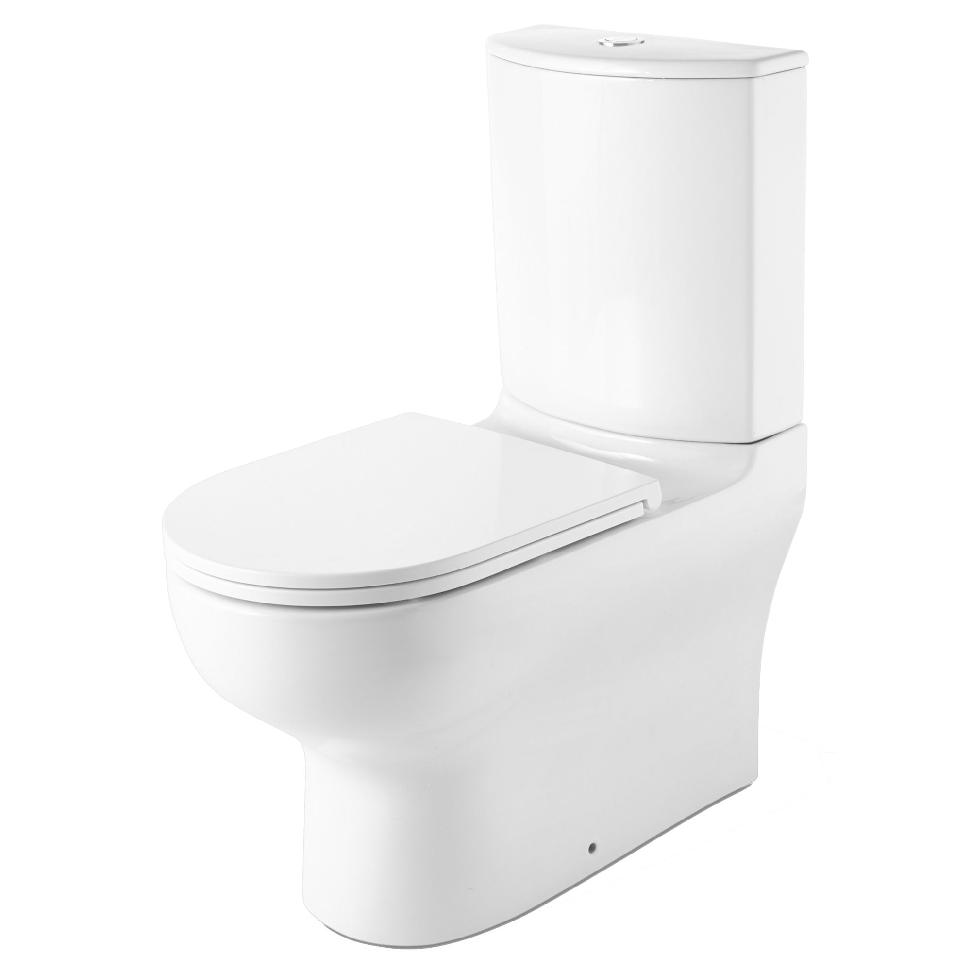 GoodHome Cavally White Closed back close-coupled Floor-mounted Toilet & full pedestal basin (W)370mm (H)830mm