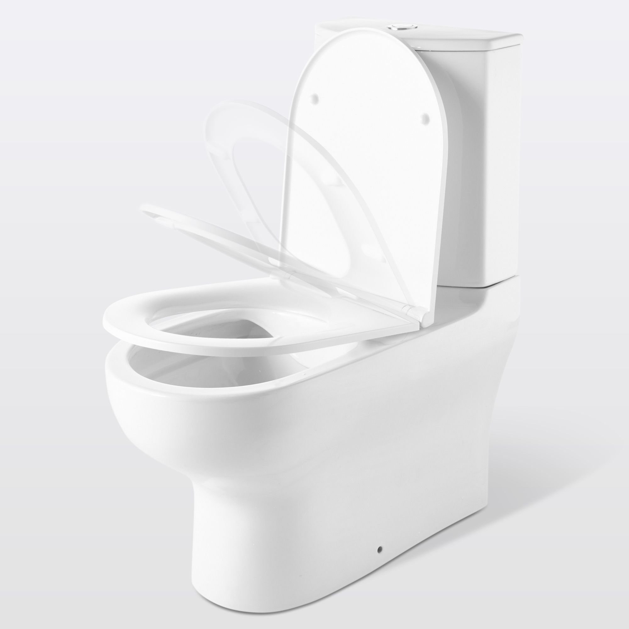 GoodHome Cavally White Closed back close-coupled Floor-mounted Toilet & full pedestal basin (W)370mm (H)830mm