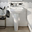 GoodHome Cavally White Oval Floor-mounted Full pedestal Basin (H)70.5cm (W)20.7cm