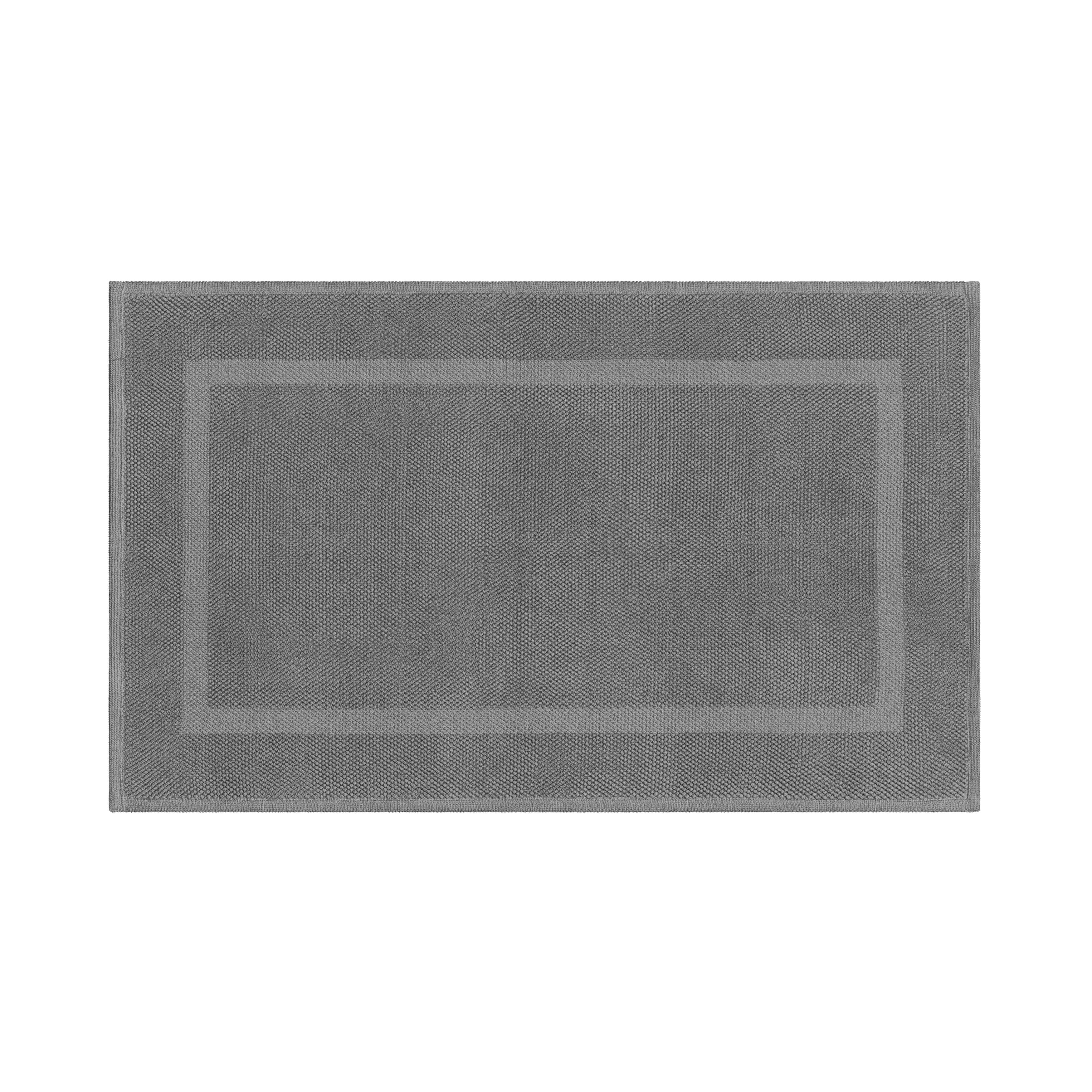 GoodHome Cellna Anthracite Cotton Bath mat (L)1200mm (W)700mm