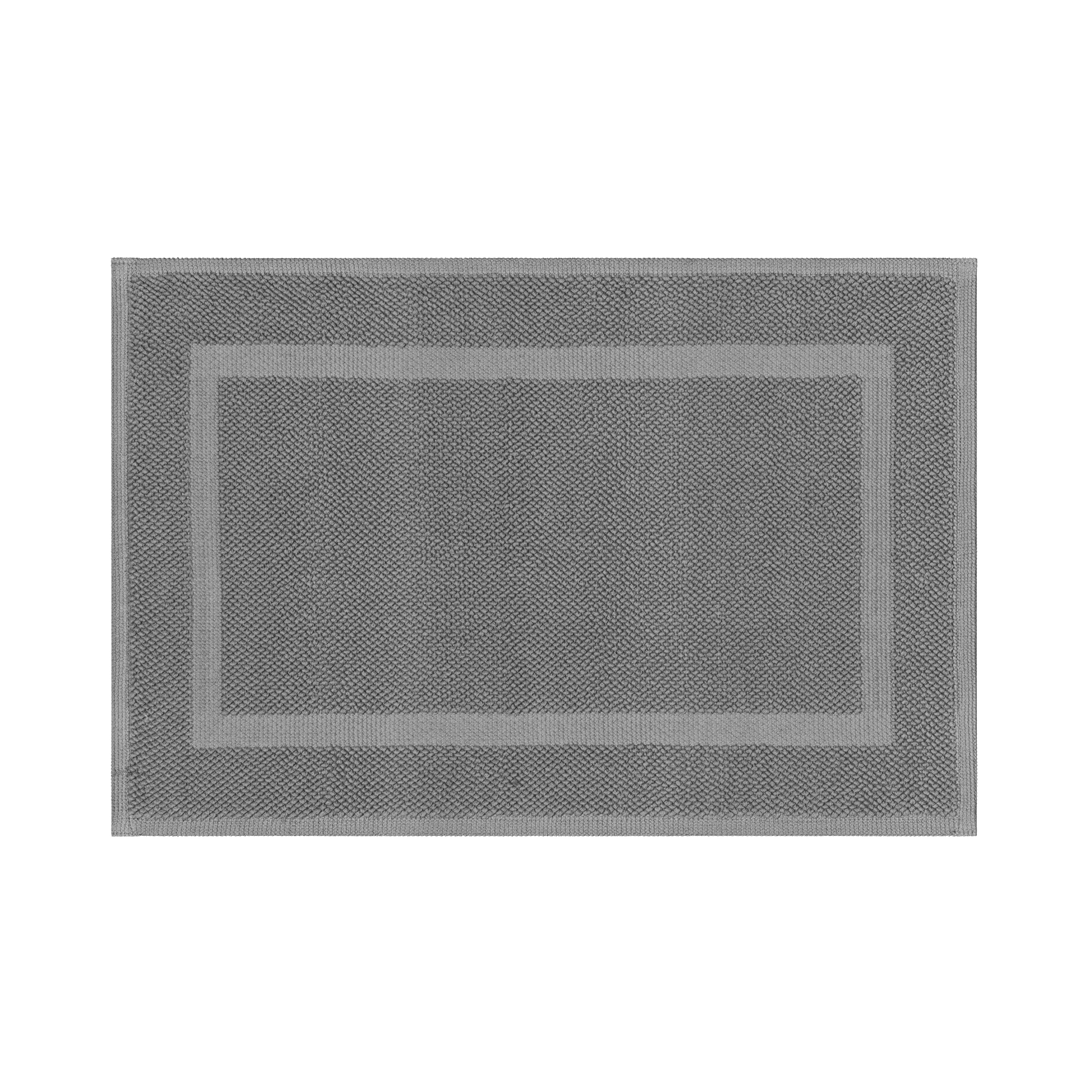 GoodHome Cellna Anthracite Cotton Bath mat (L)800mm (W)500mm