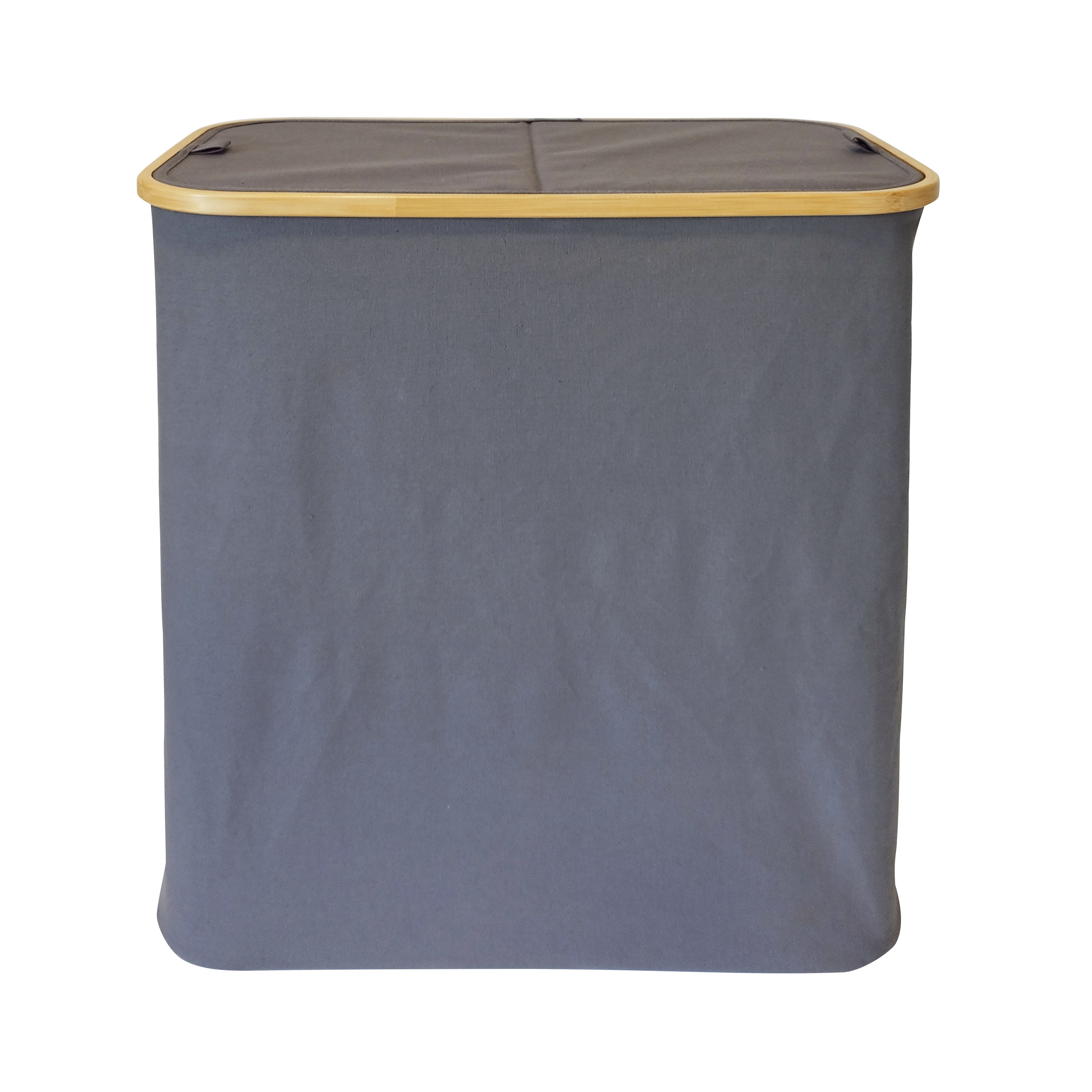 GoodHome Cervia Grey Bamboo & cotton Laundry basket, 106L