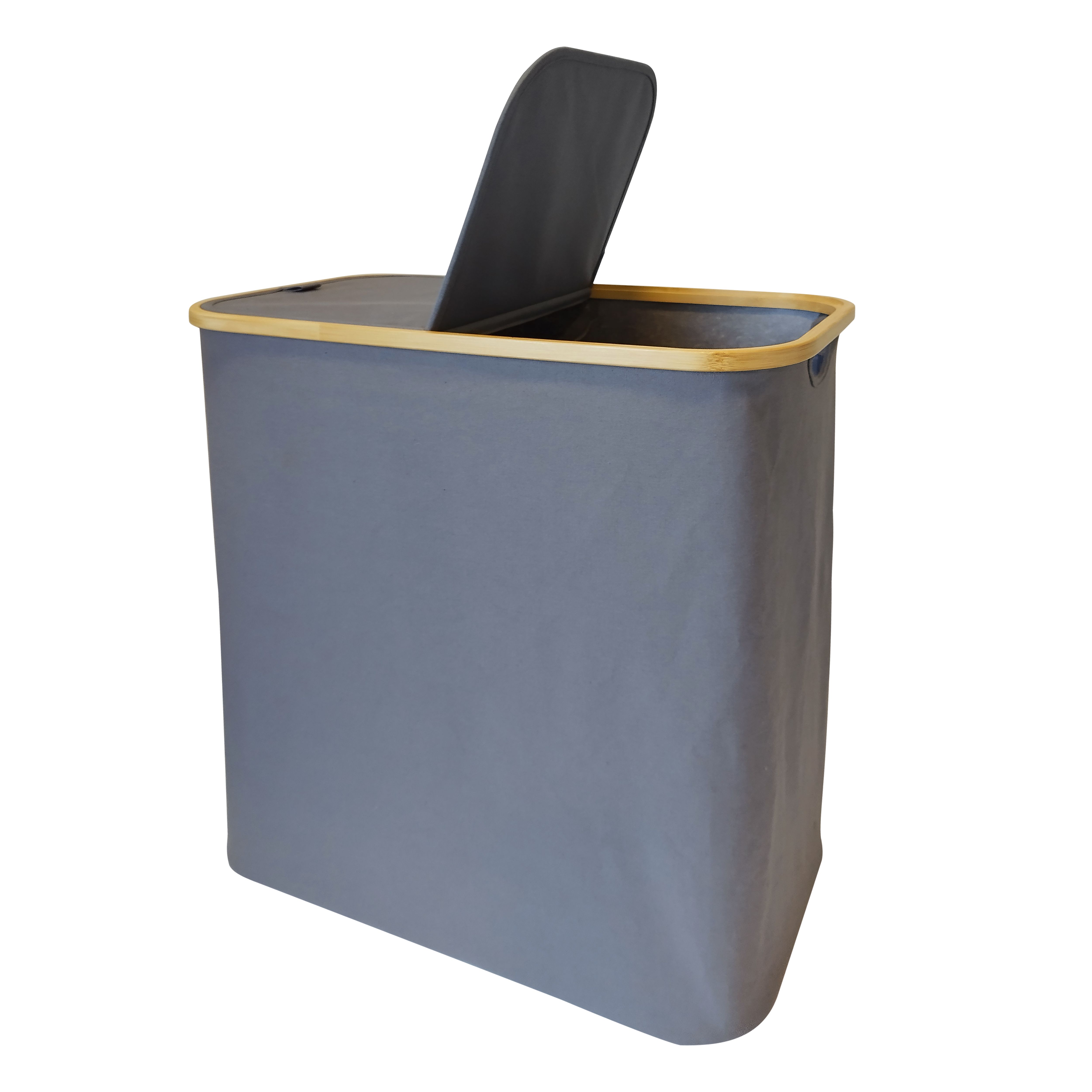 GoodHome Cervia Grey Bamboo & cotton Laundry basket, 106L