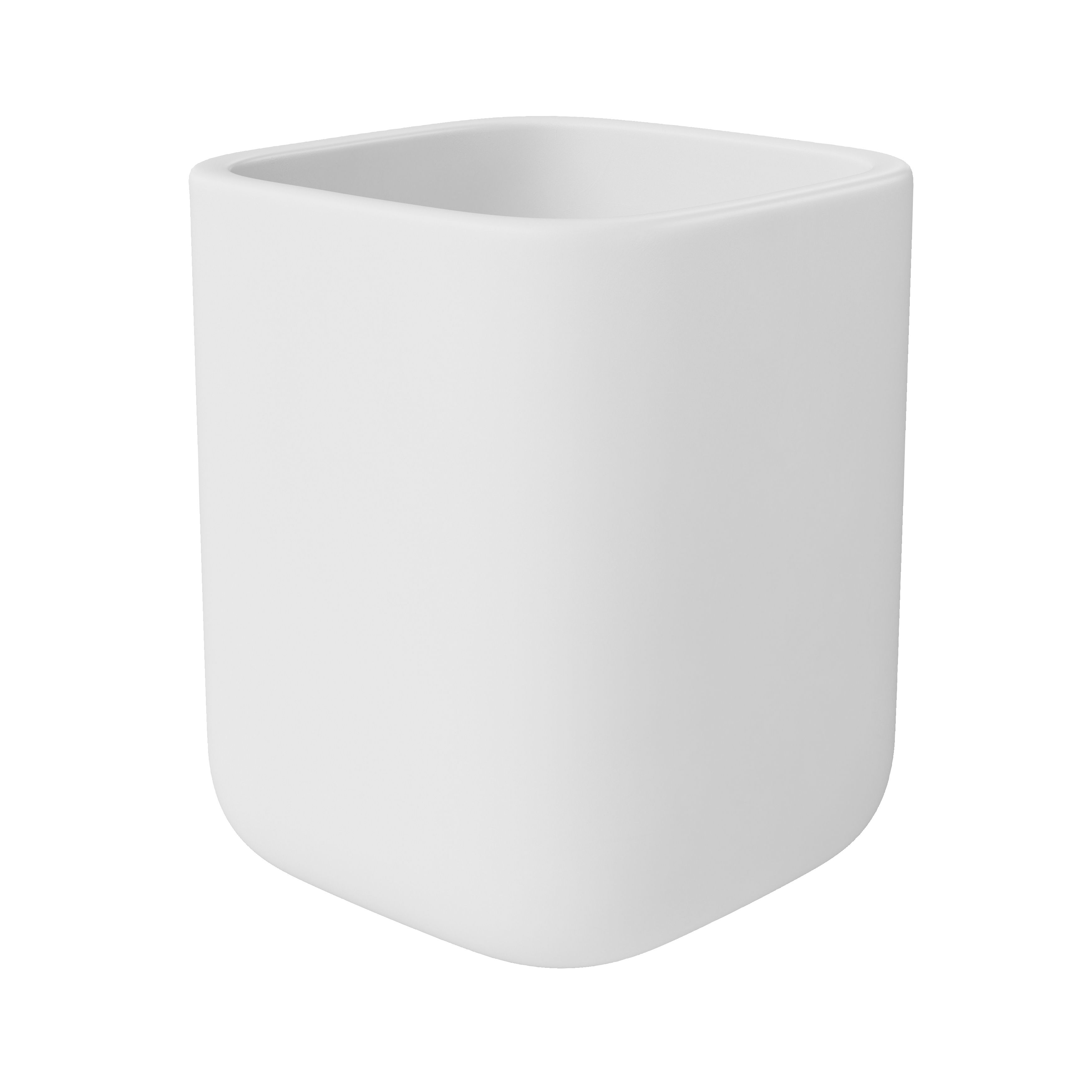 GoodHome Cervia Matt White Bamboo & ceramic Tumbler