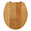 GoodHome Cervia Natural Oak effect Bottom fix Standard close Toilet seat