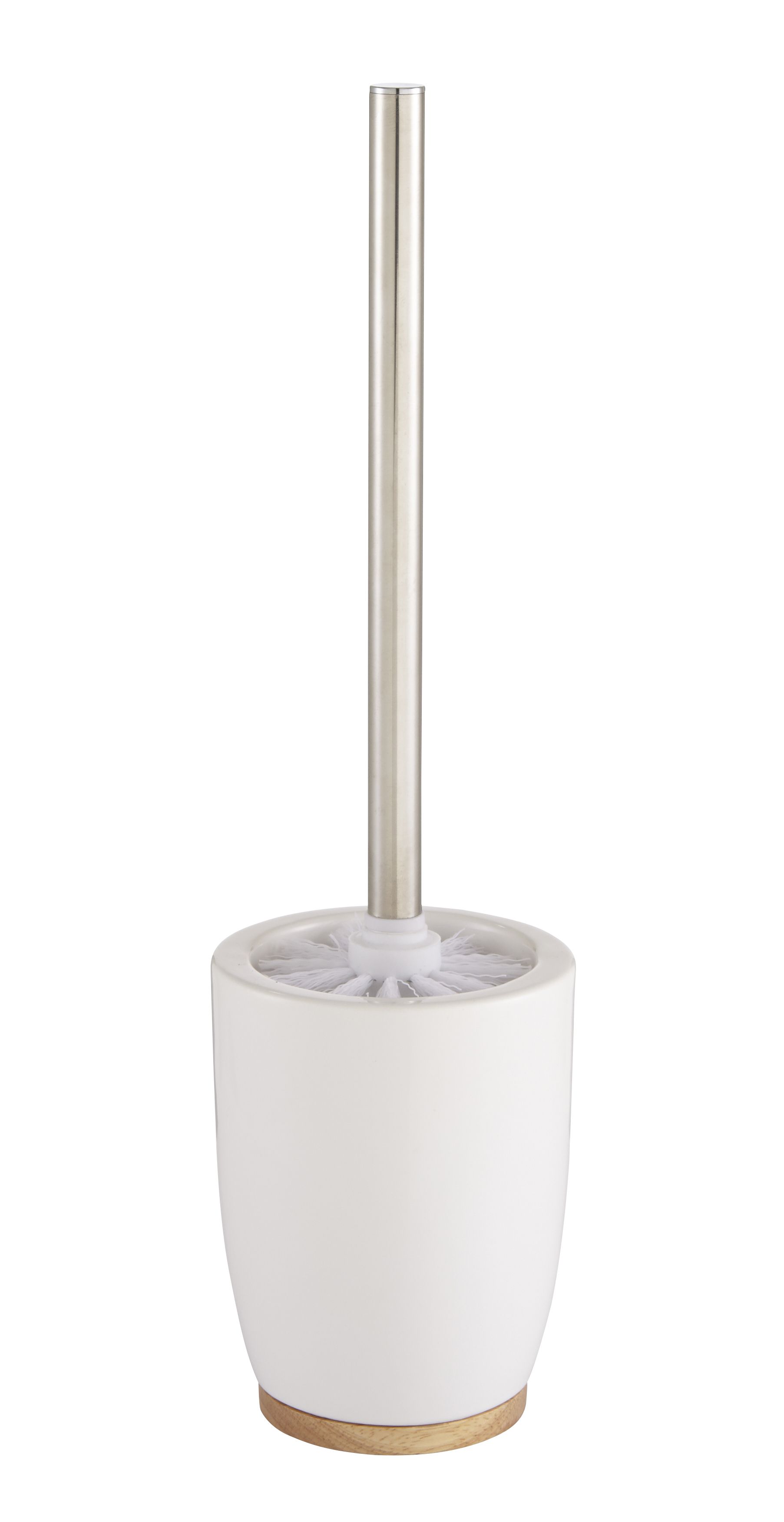 White ceramic toilet clearance brush