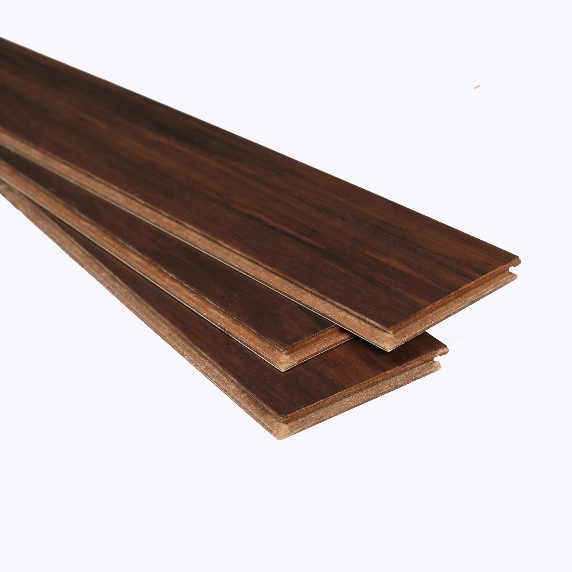 GoodHome Chaiya Dark Bamboo Wood effect Bamboo Real wood top layer flooring, 1.67m²