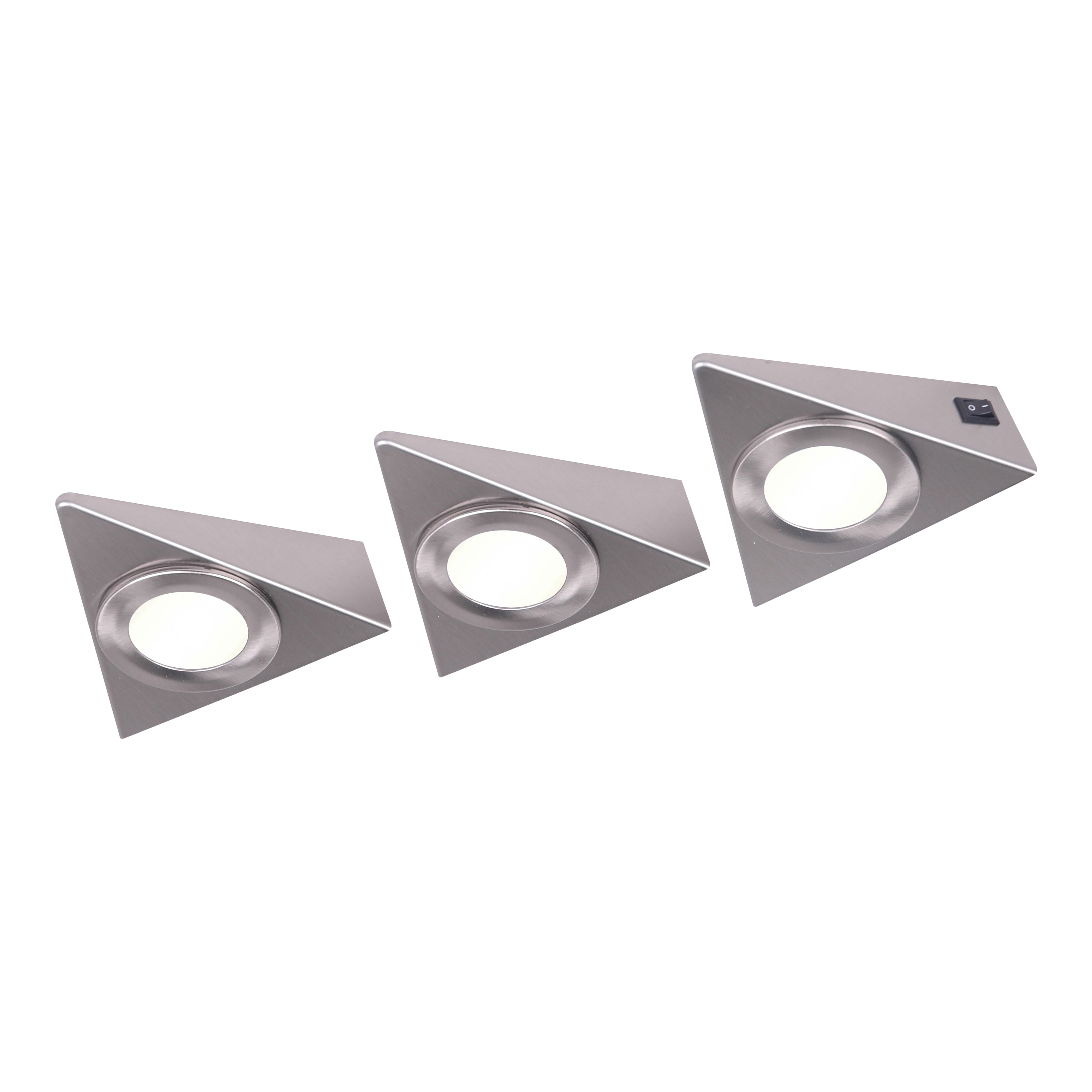 GoodHome Chardin White Silver effect Mains-powered LED Neutral white Under cabinet light IP20 (L)120mm (W)118mm